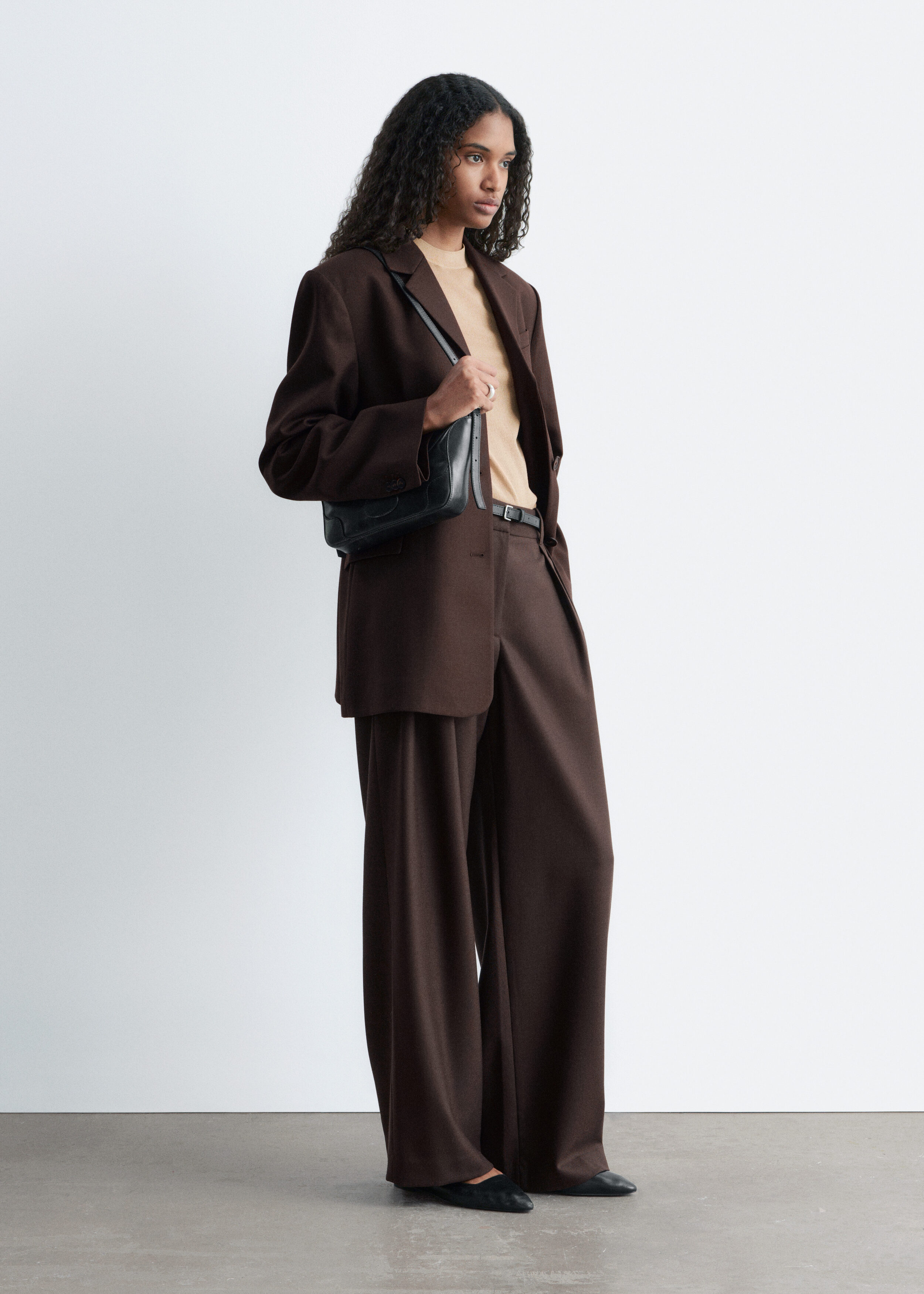 Wool-Blend Tailored Trousers - Dark Brown - & Other Stories US