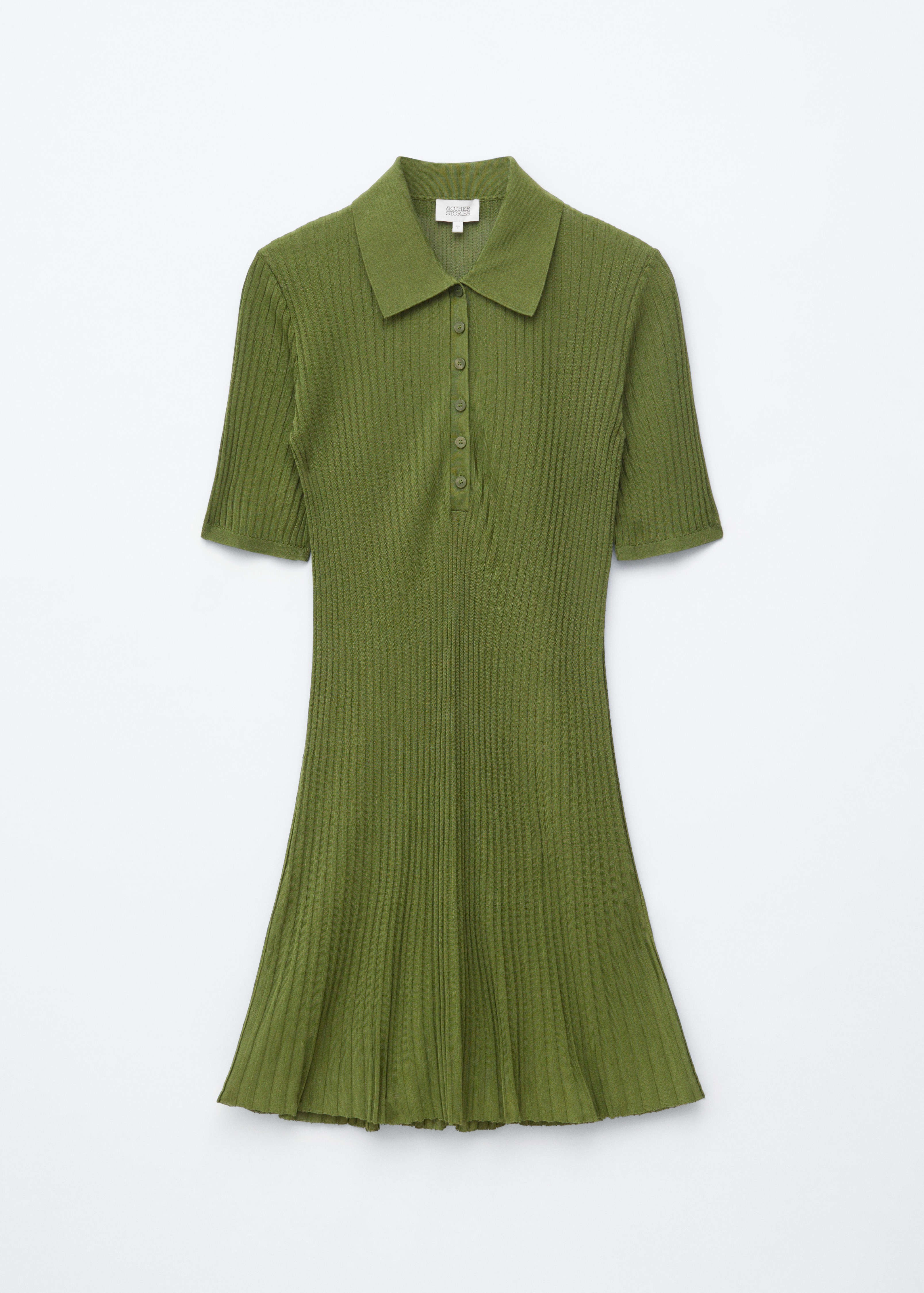 Mini abito lavorato a maglia - Verde/Marrone scuro