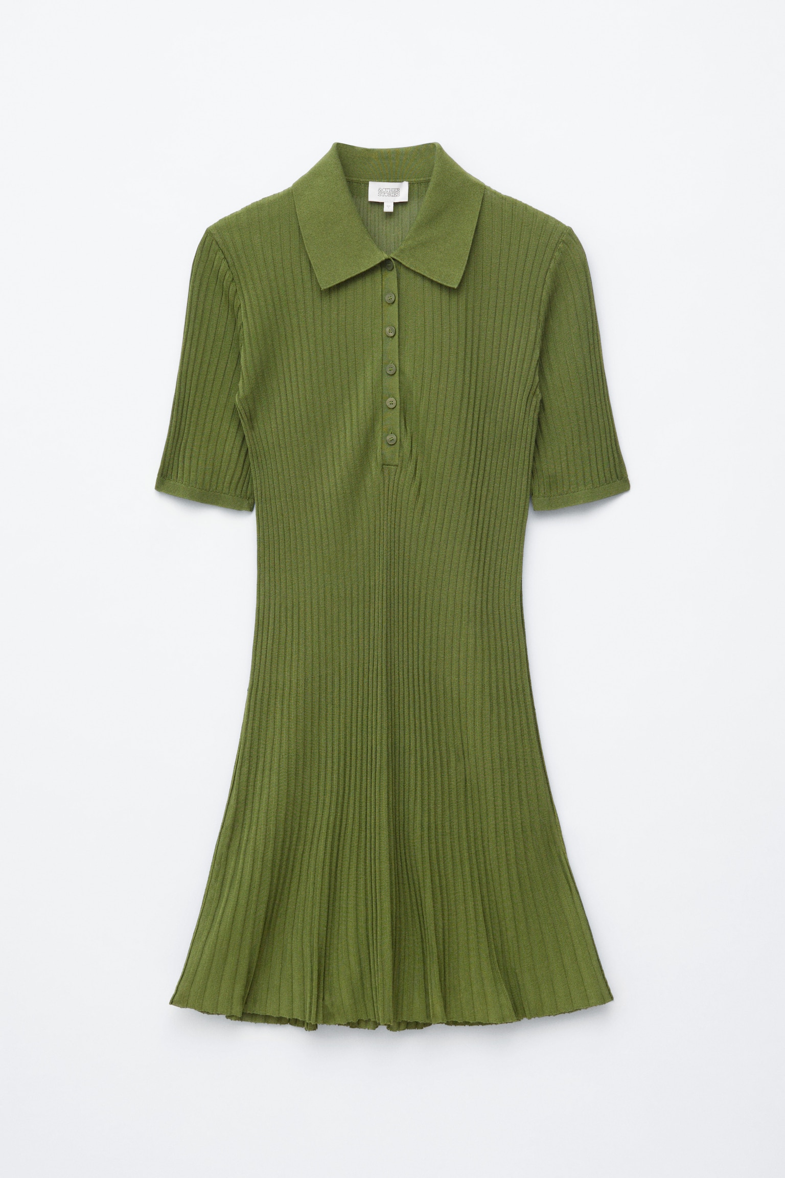 Vestido curto de malha - Verde/Castanho escuro - 2