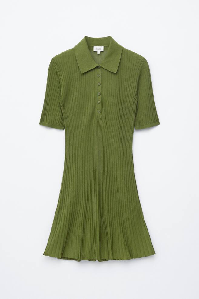 Mini abito lavorato a maglia - Verde/Marrone scuro - 1