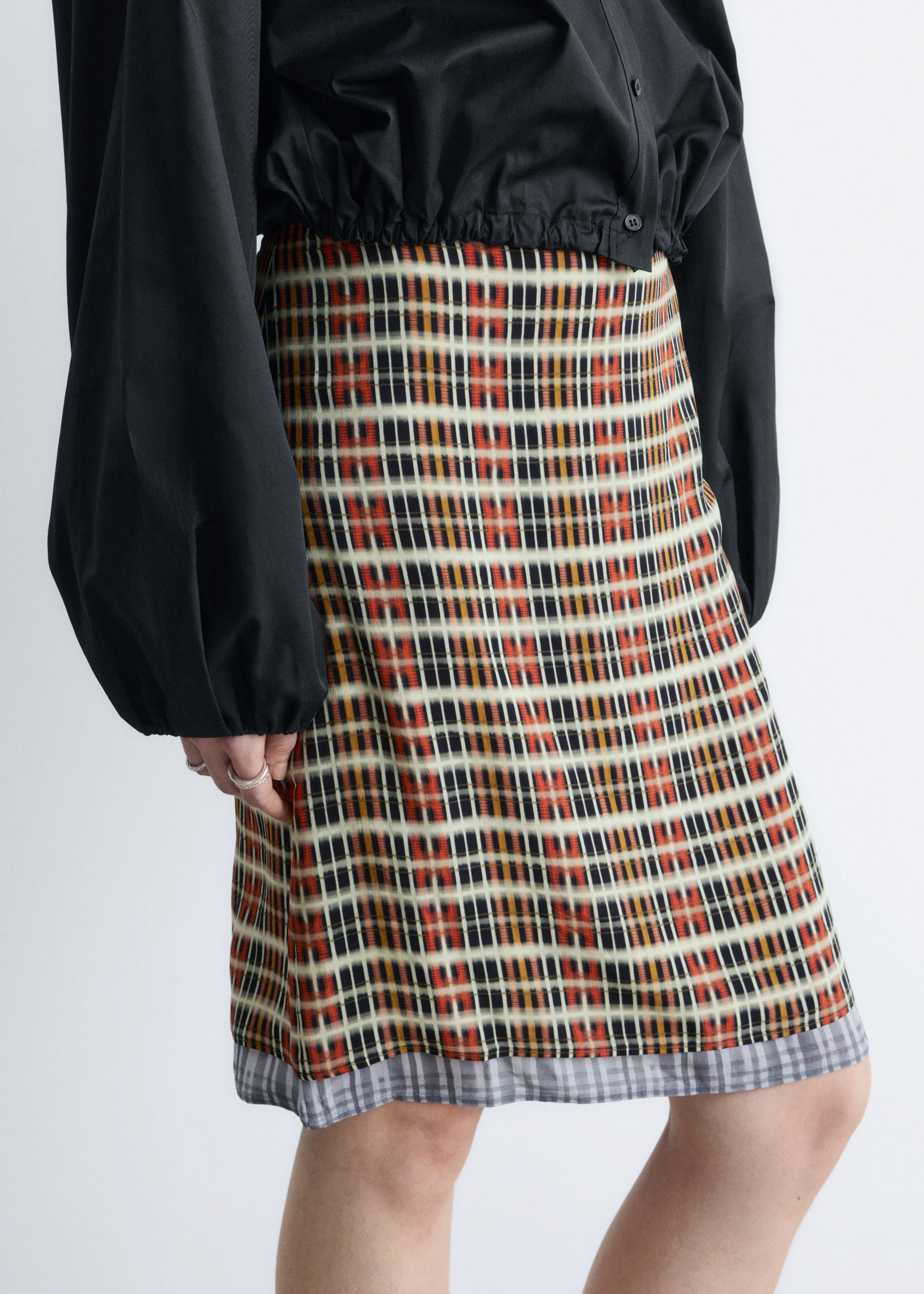 Image of Knee-Length Slip Skirt