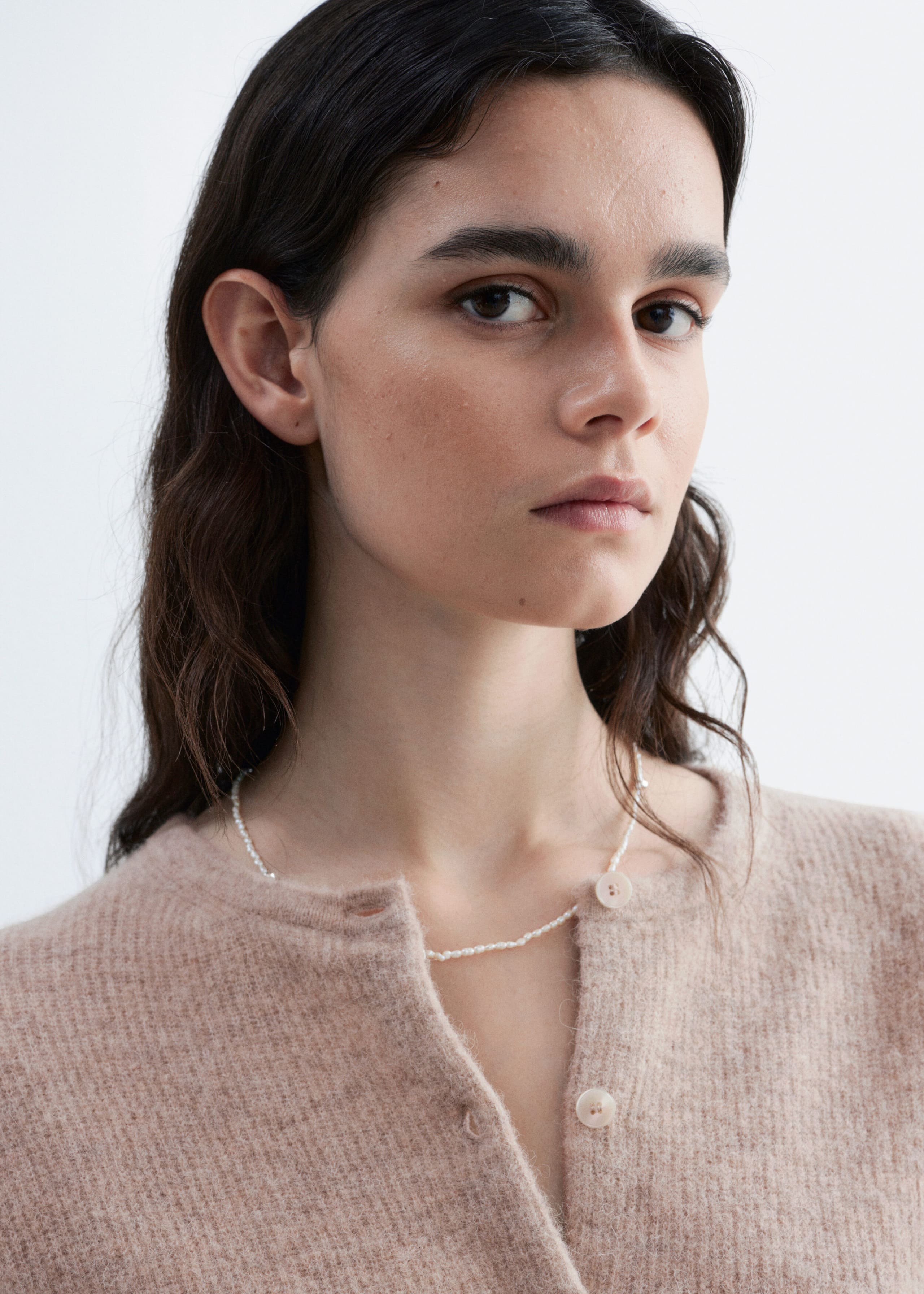 Strickjacke aus Alpaka-Mix - Beige - Lookbook