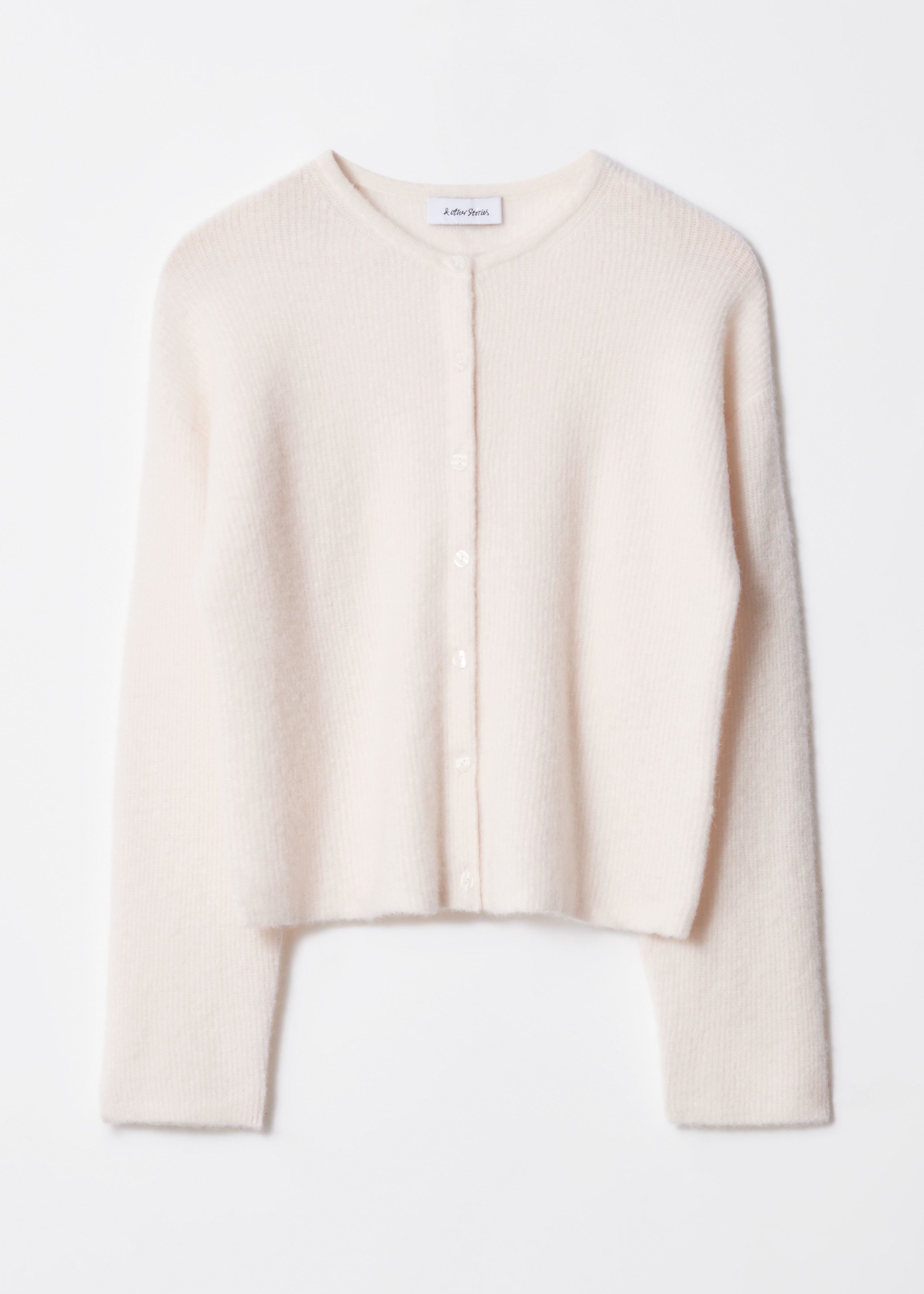 Gebreid vest van alpacawolmix - Wit/Oudroze/Bordeauxrood gemêleerd/Grijs/Taupe/Taupe-bruin