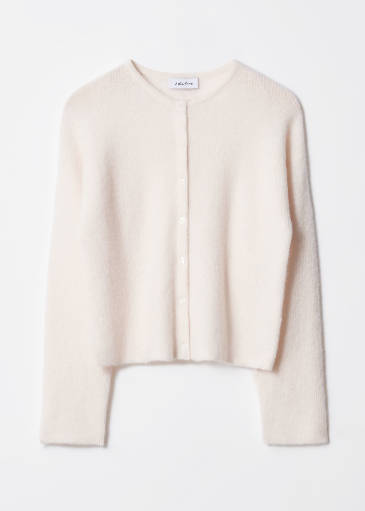 Gebreid vest van alpacawolmix - Wit/Grijs/Oudroze/Taupe-bruin/Taupe/Bordeauxrood gemêleerd - 2
