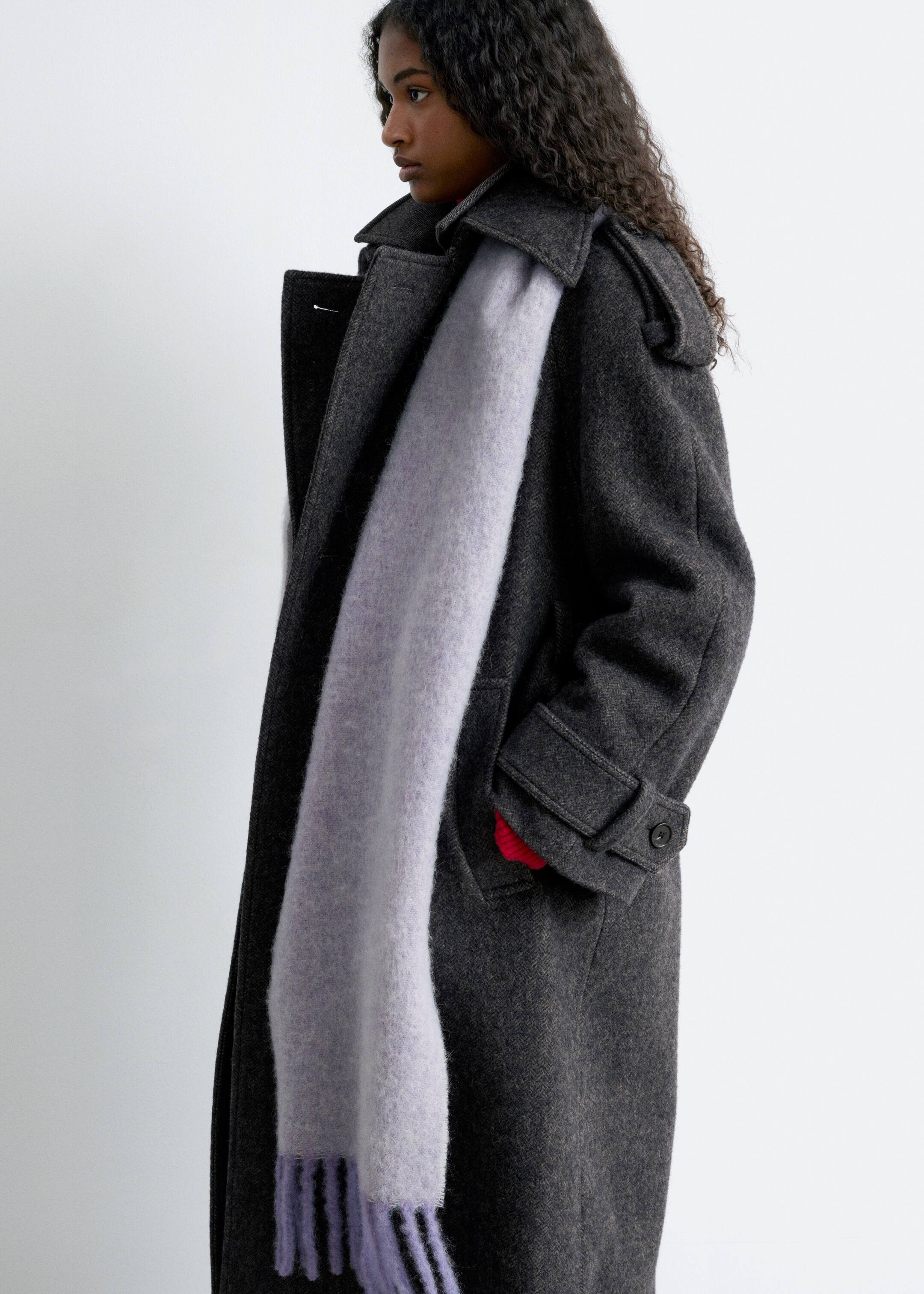 Größeres Bild anzeigen: Schal aus Alpakamix mit Fransen - Helles gedecktes Lila - Ladies | H&M AT 1