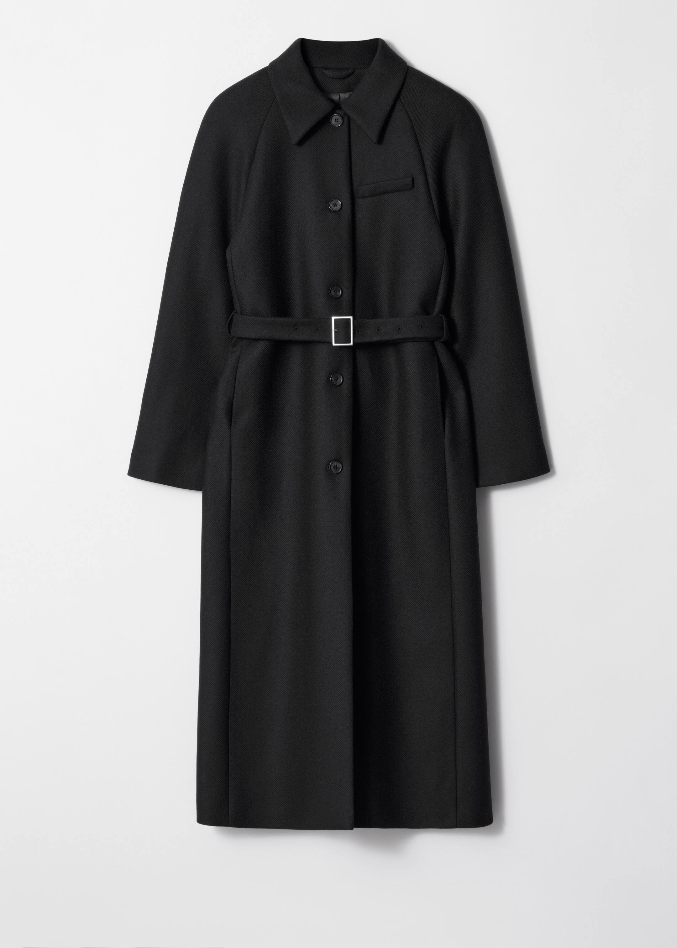 Grotere afbeelding bekijken: Belted Wool Coat - Black - DAMES | H&M BE 7