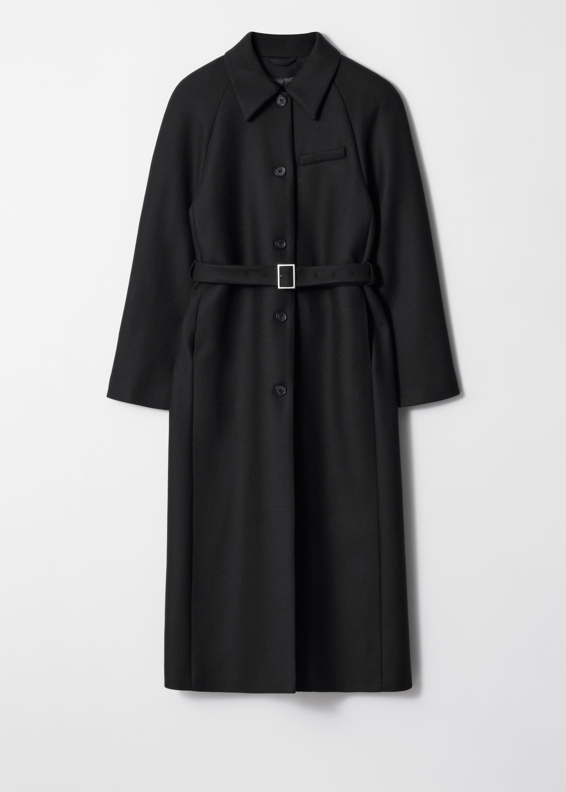 Visualizza immagine più grande: Cappotto in lana con cintura - Nero - DONNA | H&M IT 7
