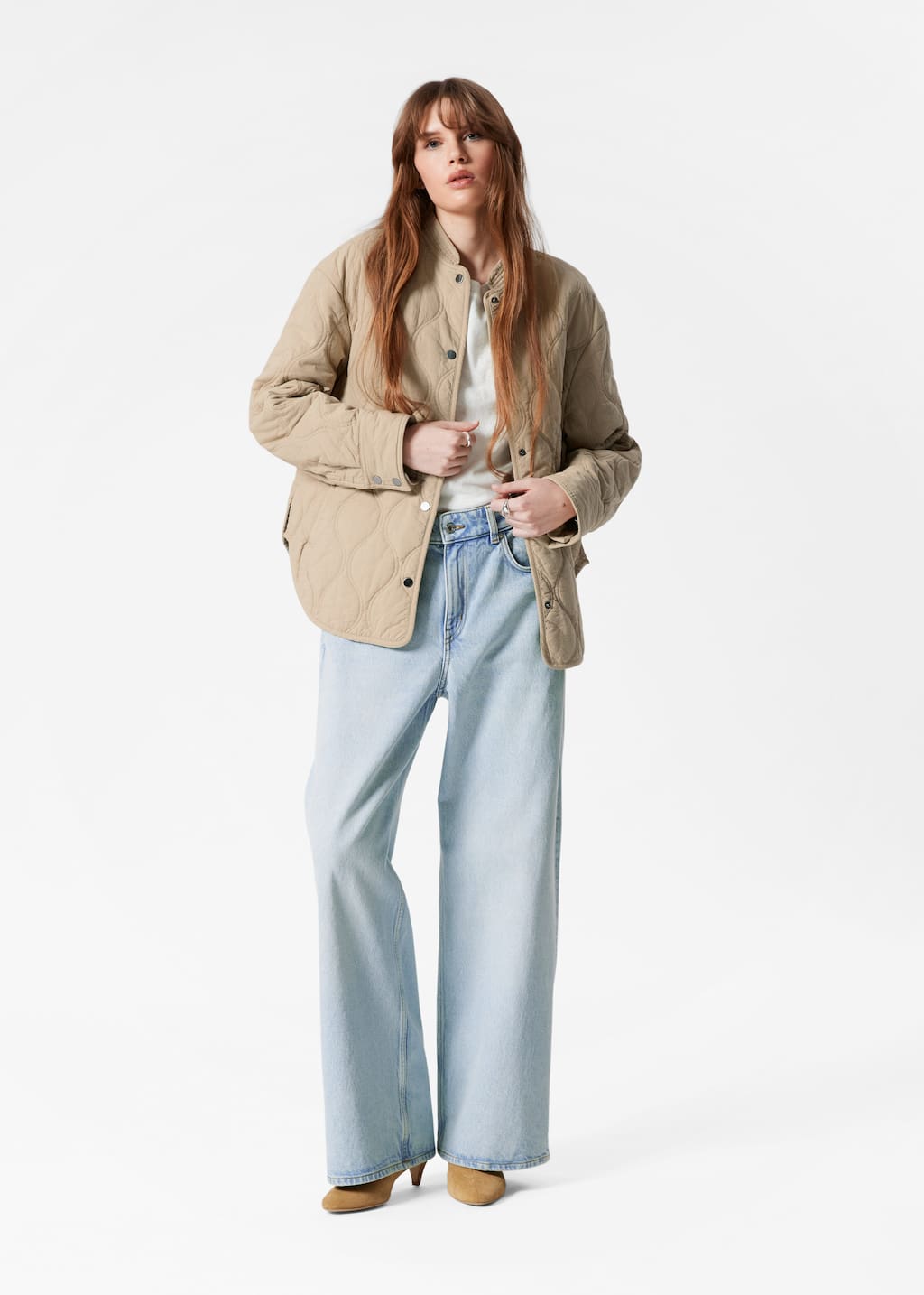 Image of Quilted Stand-Collar Jacket