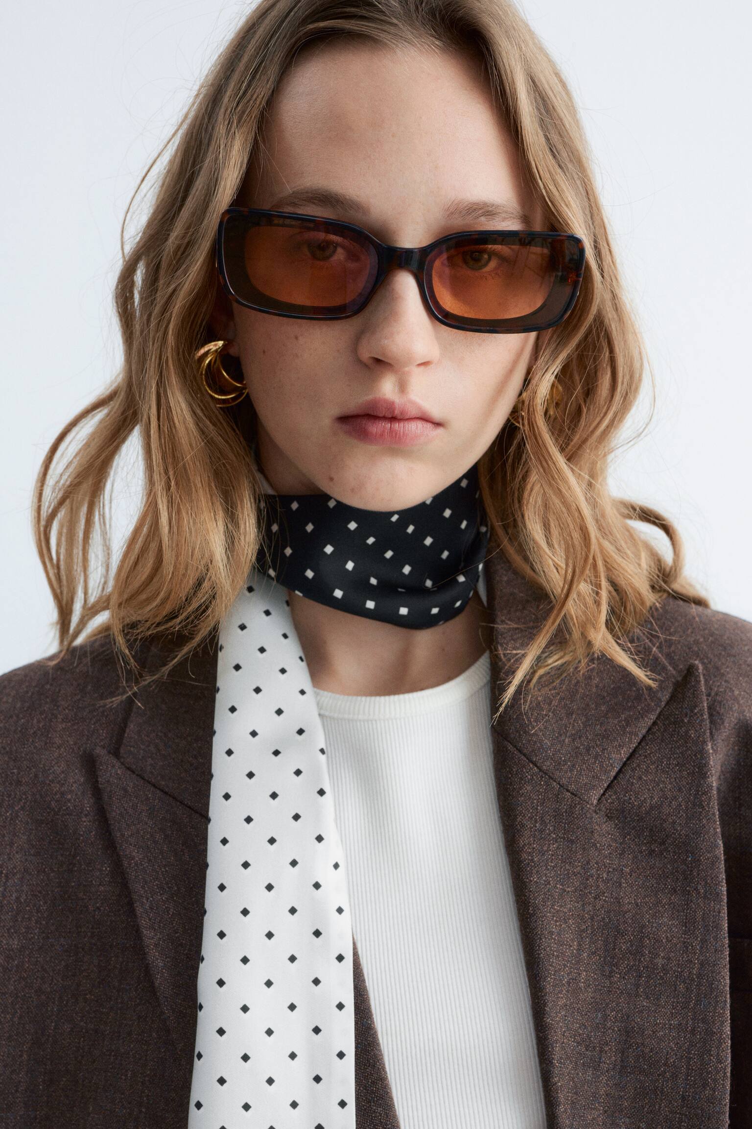 Blazer de trespasse em lã - Castanho escuro - 5