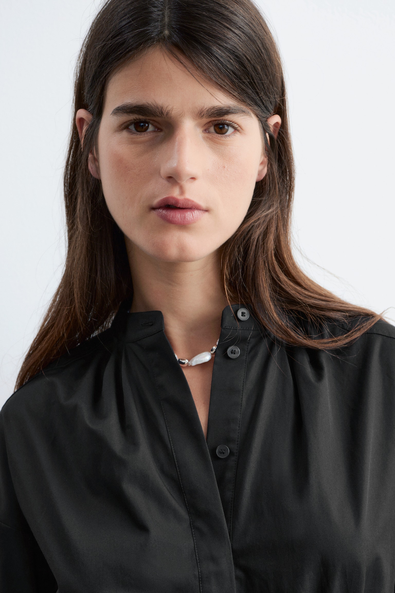 Maxiklänning i bomull-Svart - 3