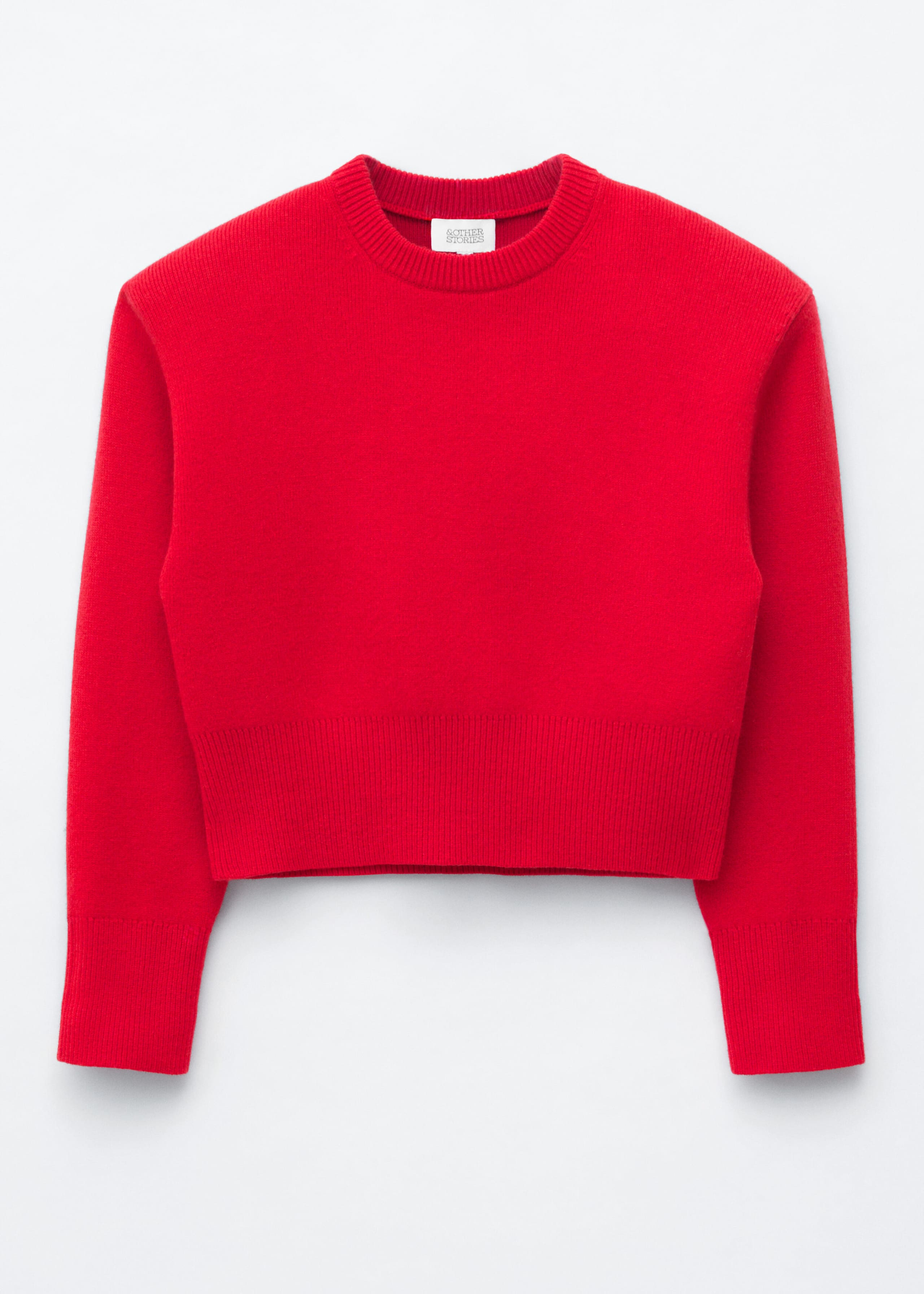 Bold-Shoulder Wool Jumperf - Red - Still Life