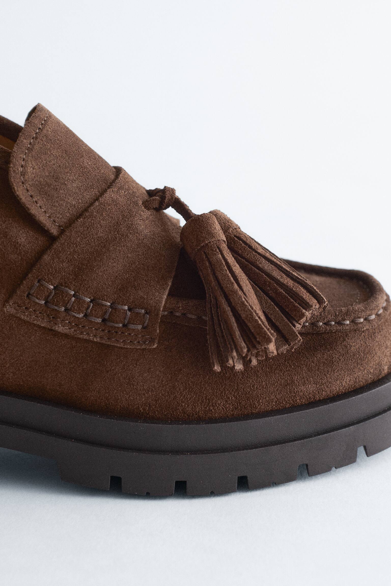 Ankellange loafers med kvaster - Brun - 3