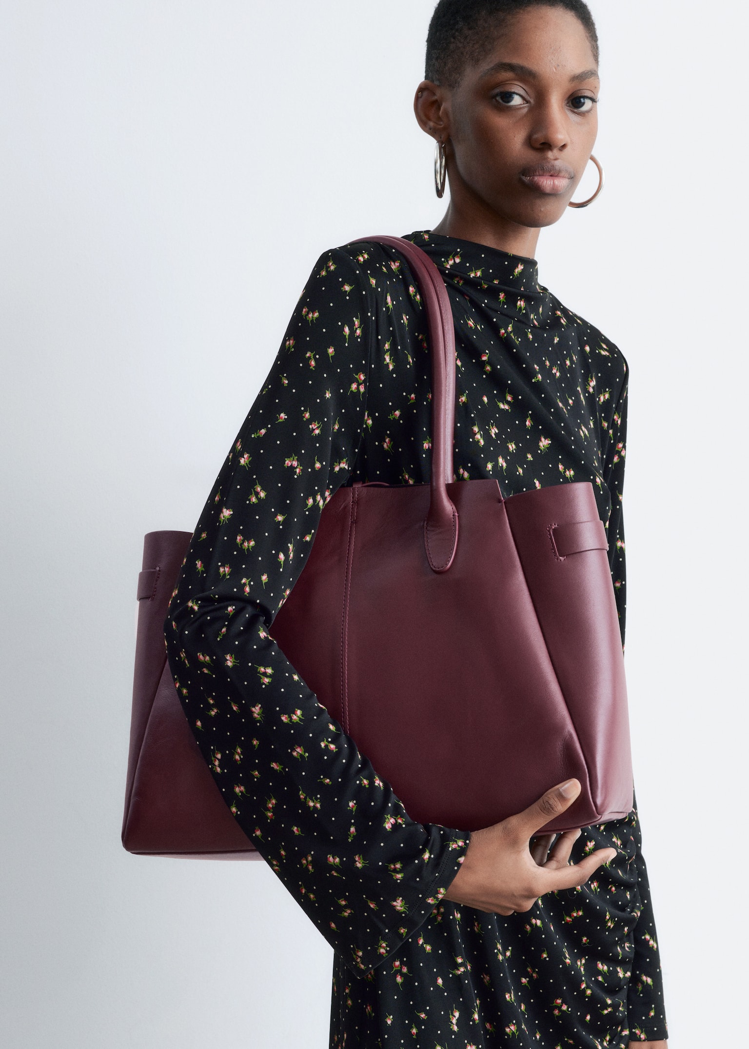 Suede Tote Bag - Σκούρο Μπορντό/Σκούρο Γκρι/Χακί Πράσινο/Σκούρο Καφέ/Μαύρο - 5