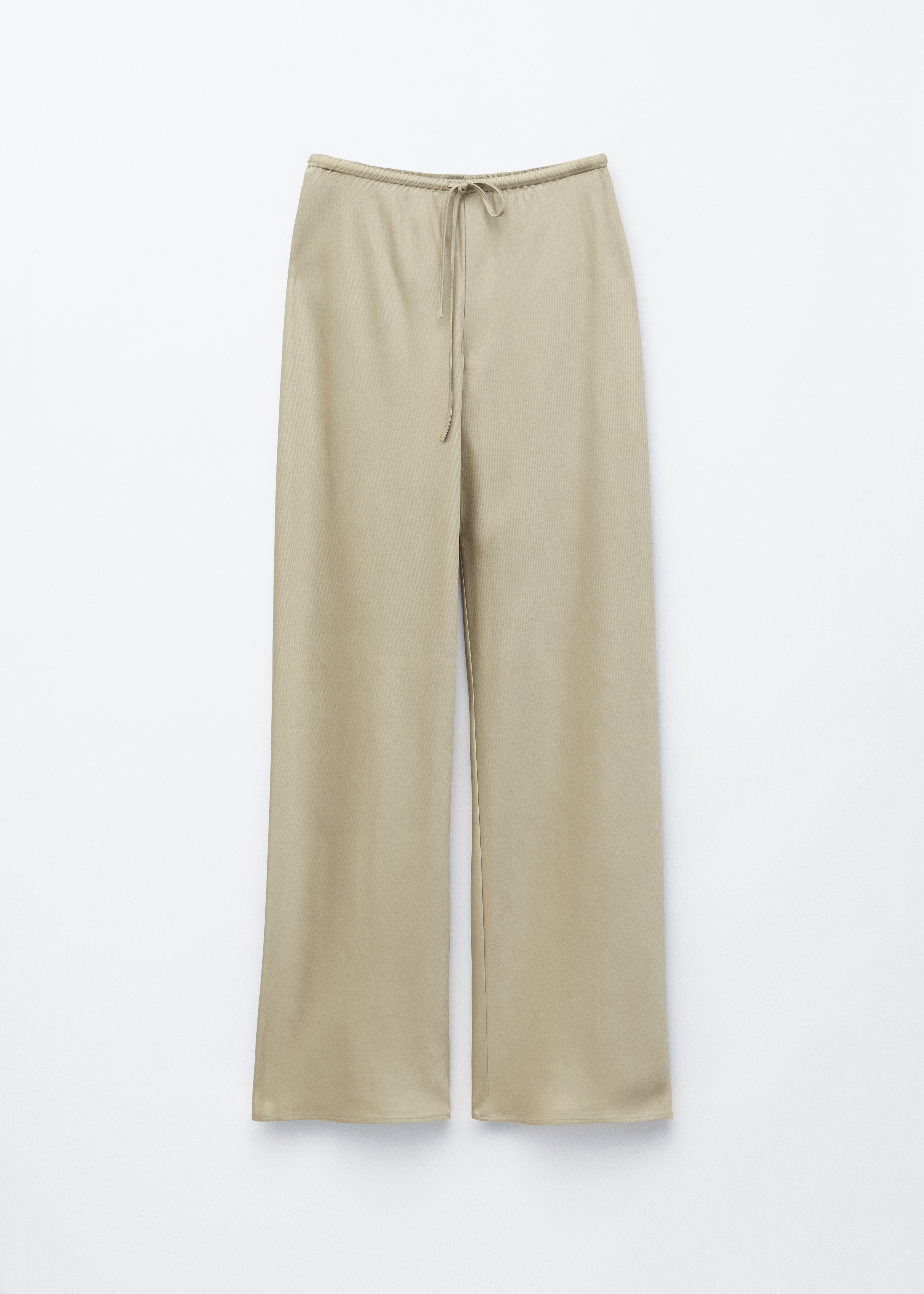 Drawstring Twill Trousers - Beige/Black/Dark Brown