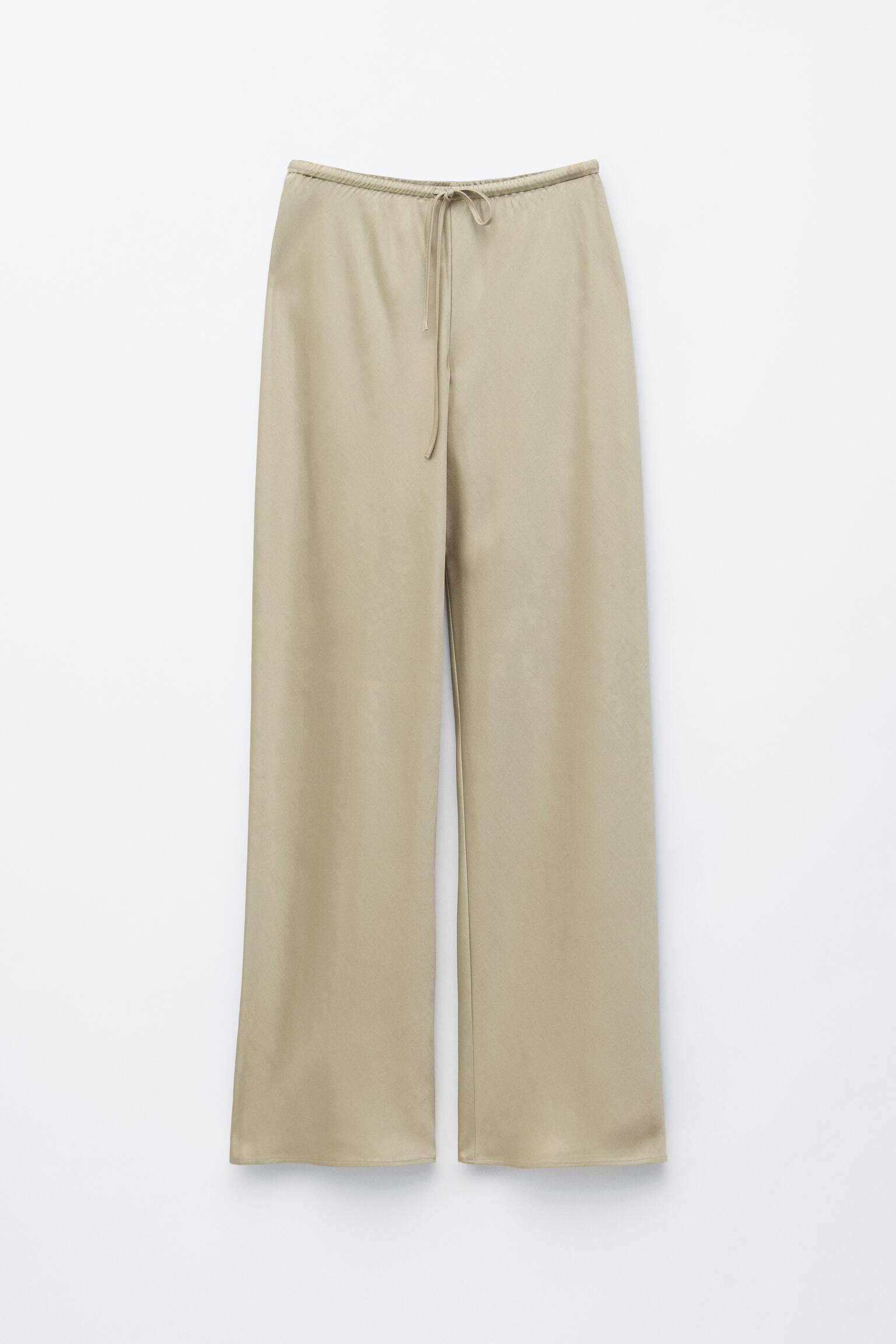 Hose aus Satin - Beige/Dunkelbraun/Schwarz/Beige - 1