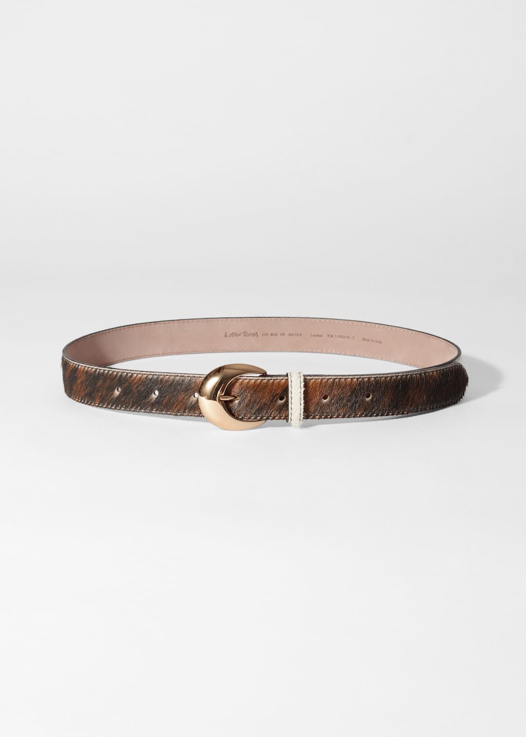 Image of Cow-Print Leather Belt