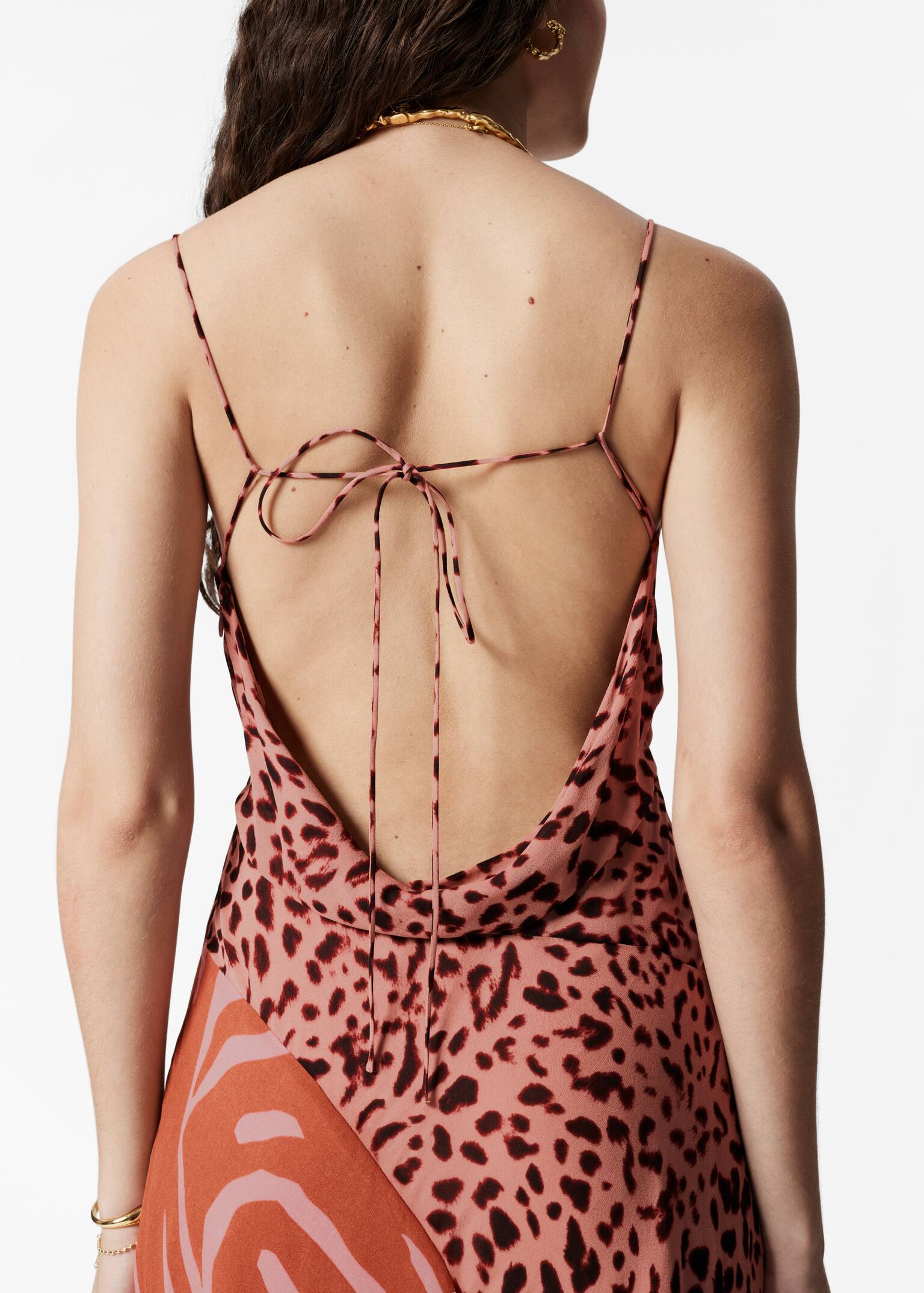 Maxi-jurk met smalle bandjes - Dierenprint - 4