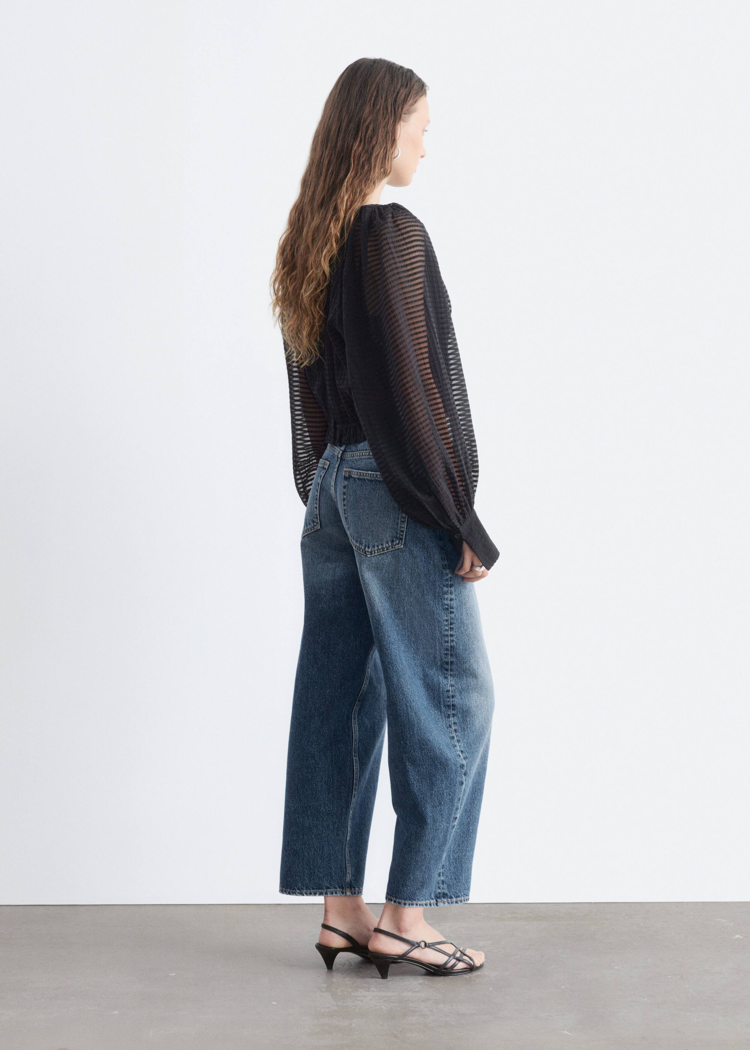 Gathered Crepe Blouse - Black - Lookbook