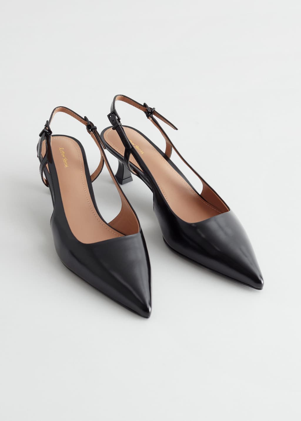 Image of Escarpins en cuir à bride arrière