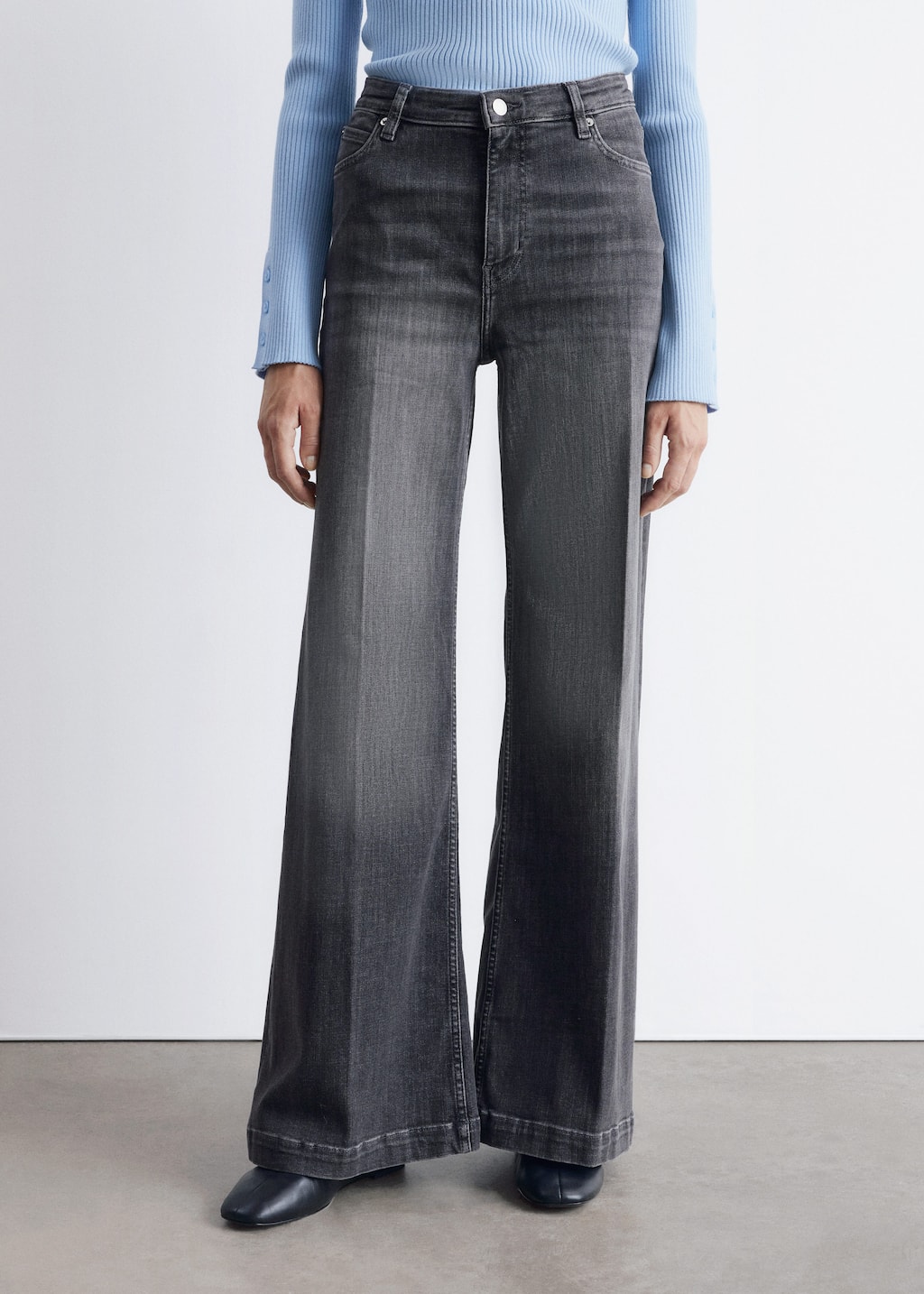 Image of Wide Press-Crease Jeans