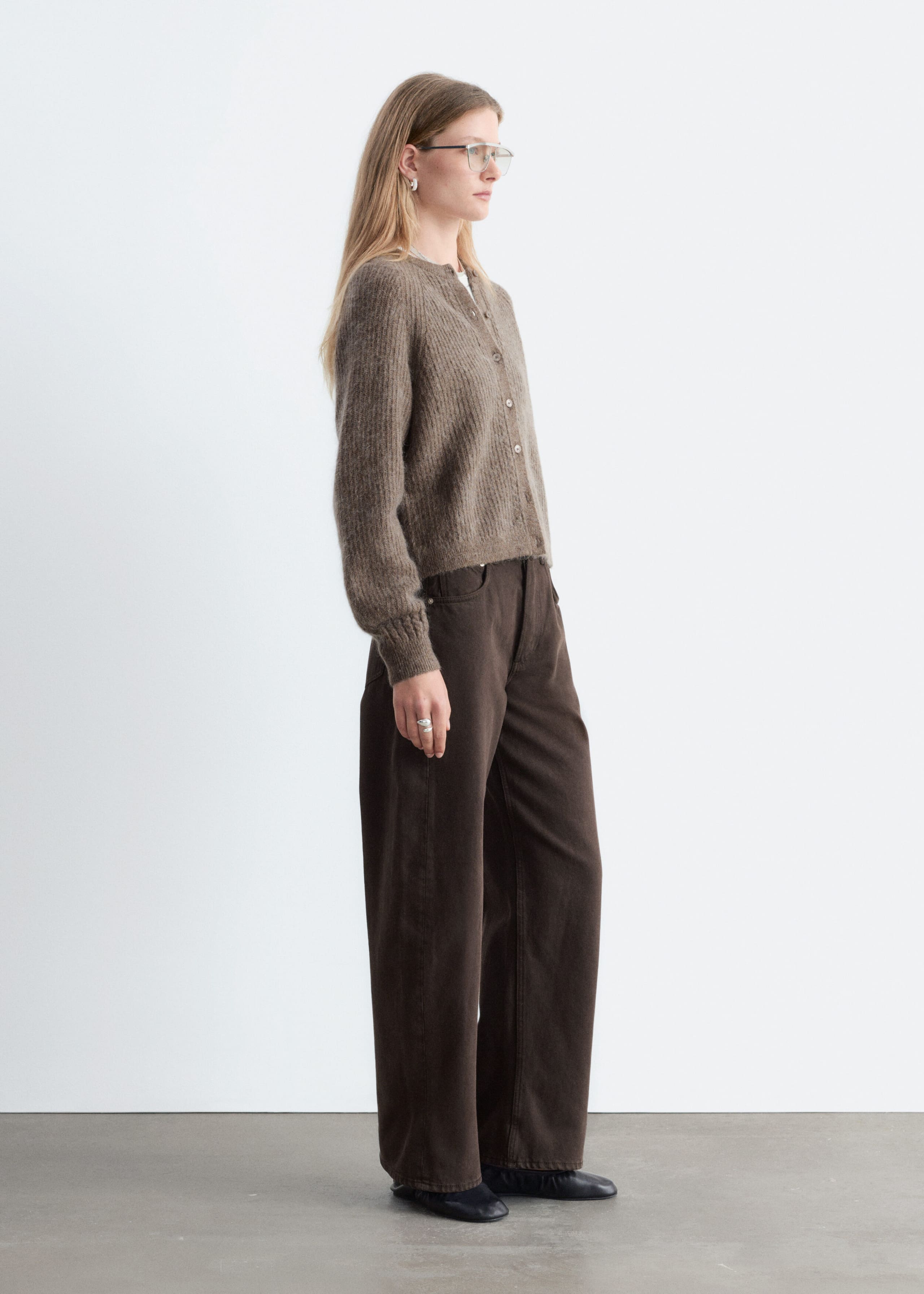 Mohair-Blend Cardigan - Dark Mole - Lookbook