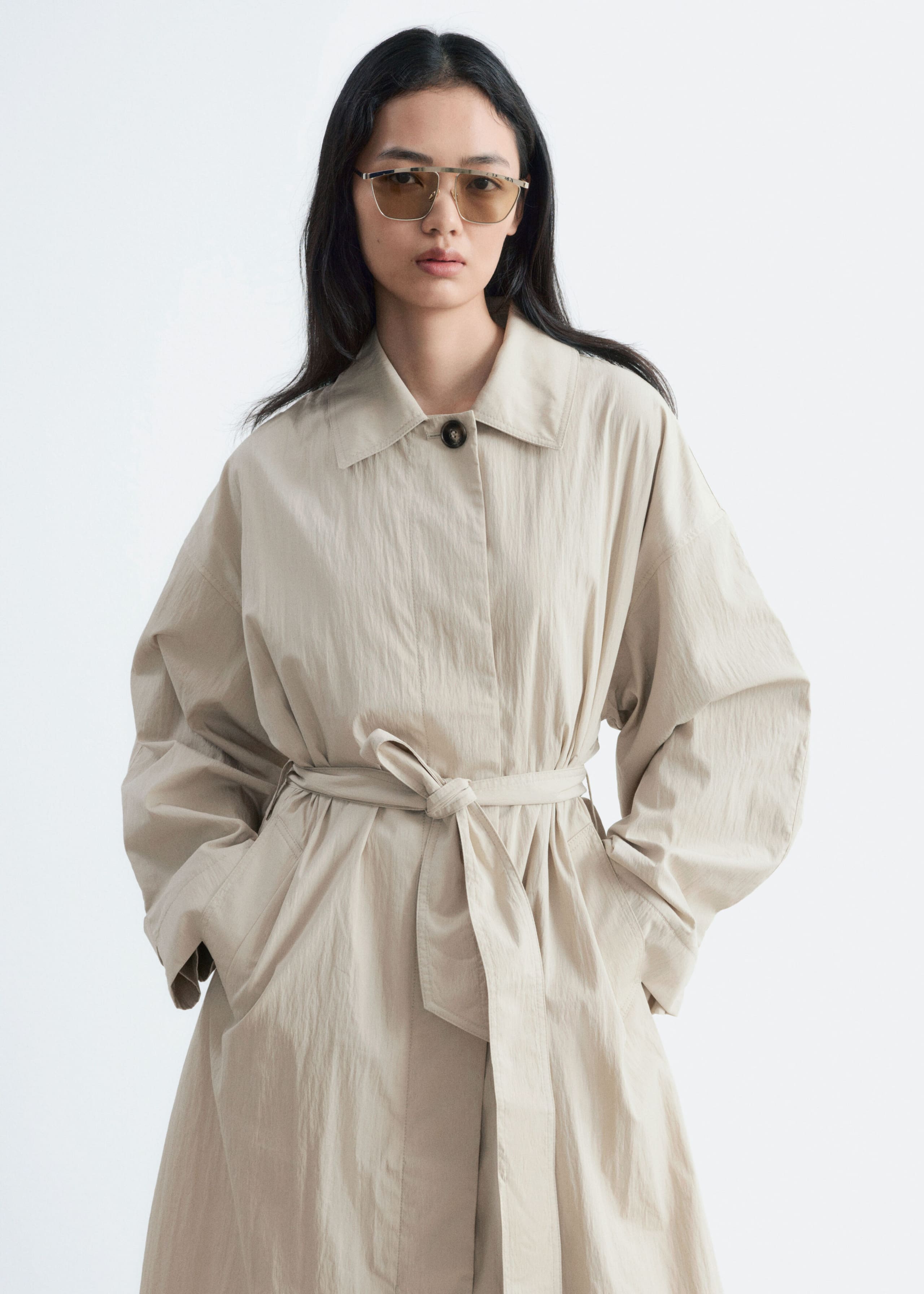 Belted Car Coat - Light Beige - Still Life