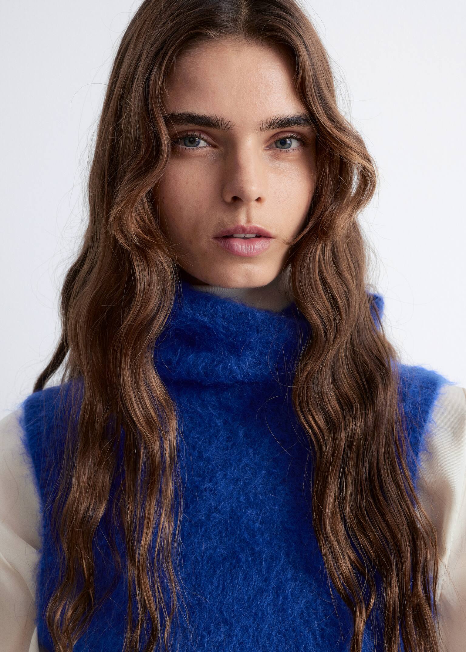 Tanktop aus gebürstetem Mohair-Mix - Blau - 3