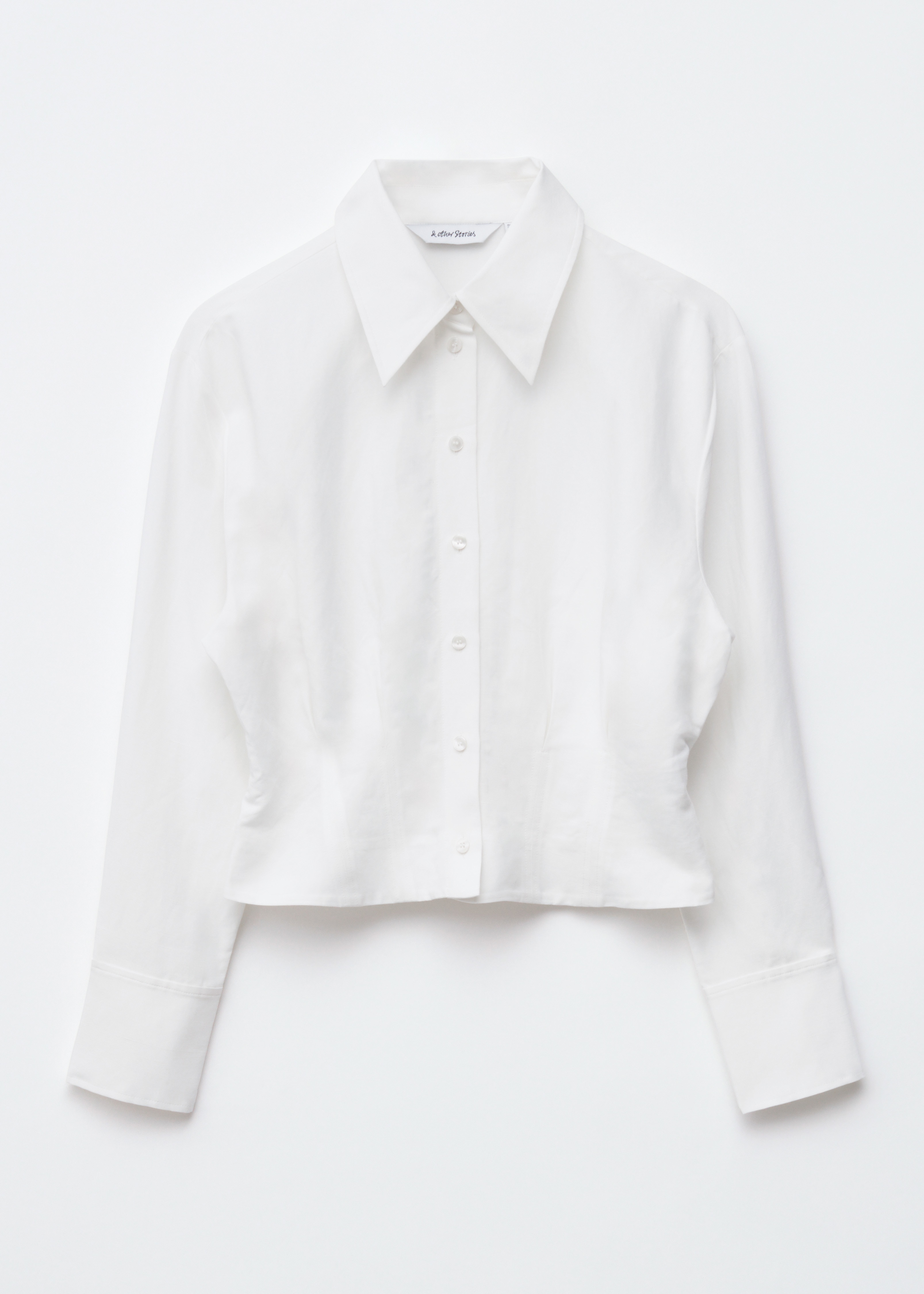 Taperovaná košile - Bílá/Tmavě hnědá/Světle modrá