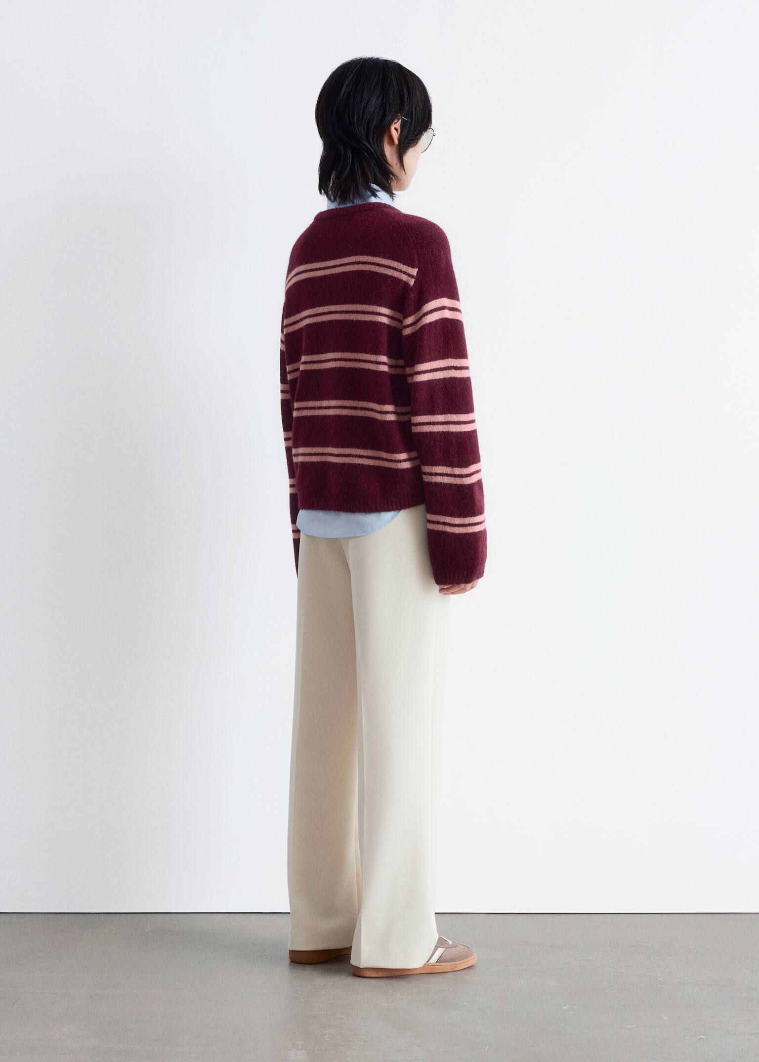 Wide Press-Crease Trousers - Krém/Sötétbarna/Fekete/Khaki/Navy/Sötétvörös - 6
