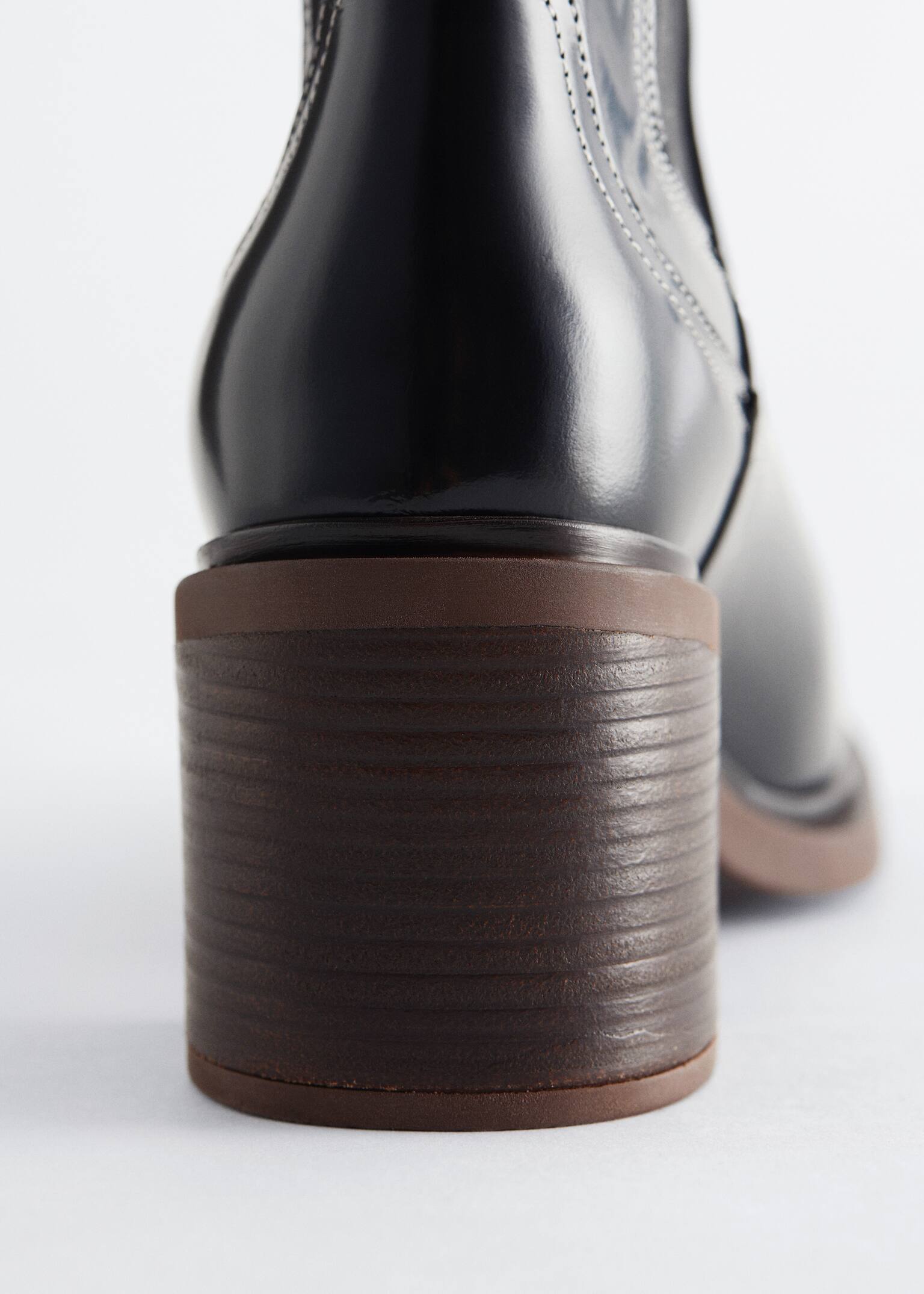 Chelsea-læderstøvler med hæl - Sort/Mørkebrun - 5