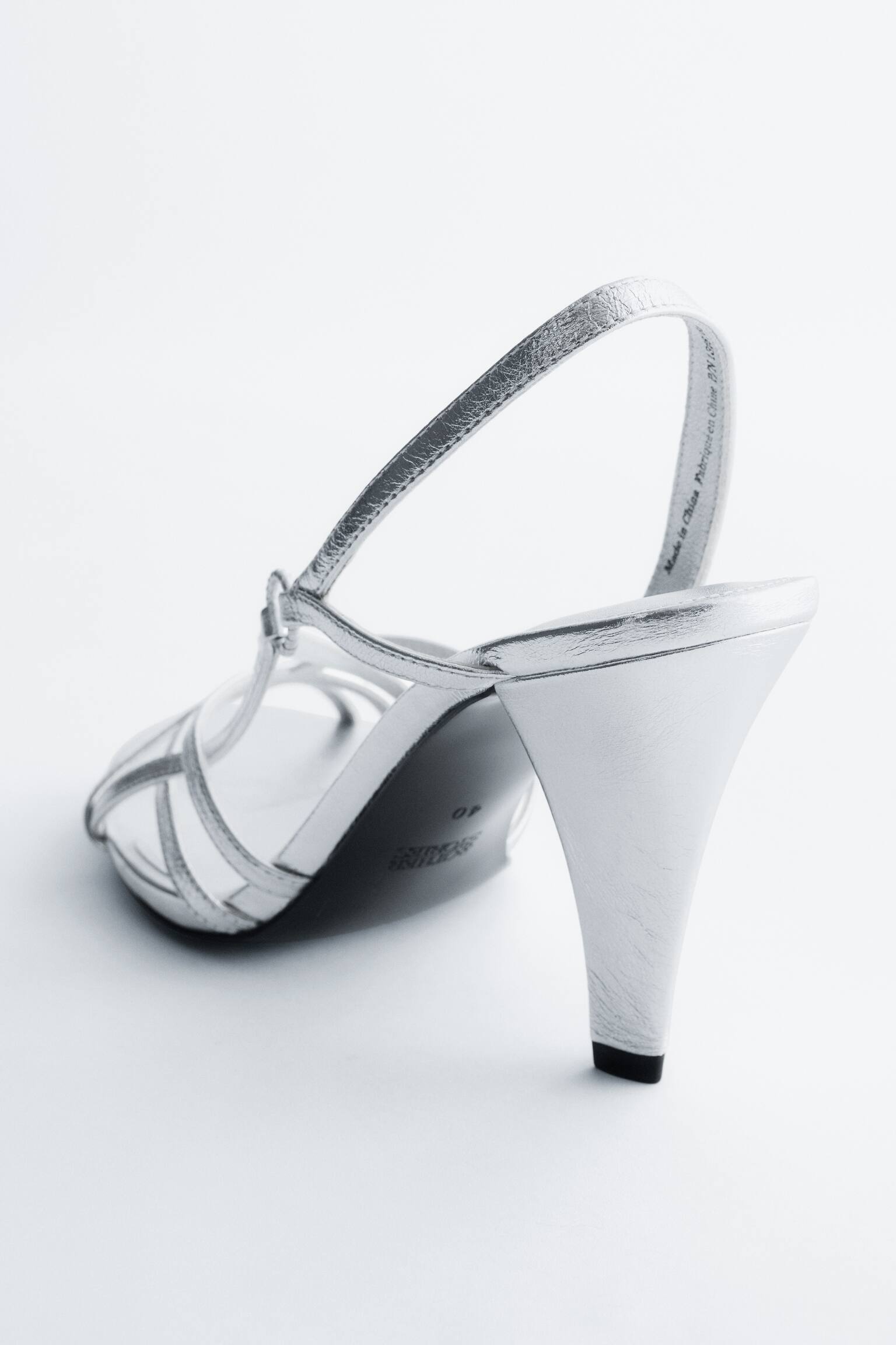 Lädersandaler med ringdetalj - Silver/Brun - 3