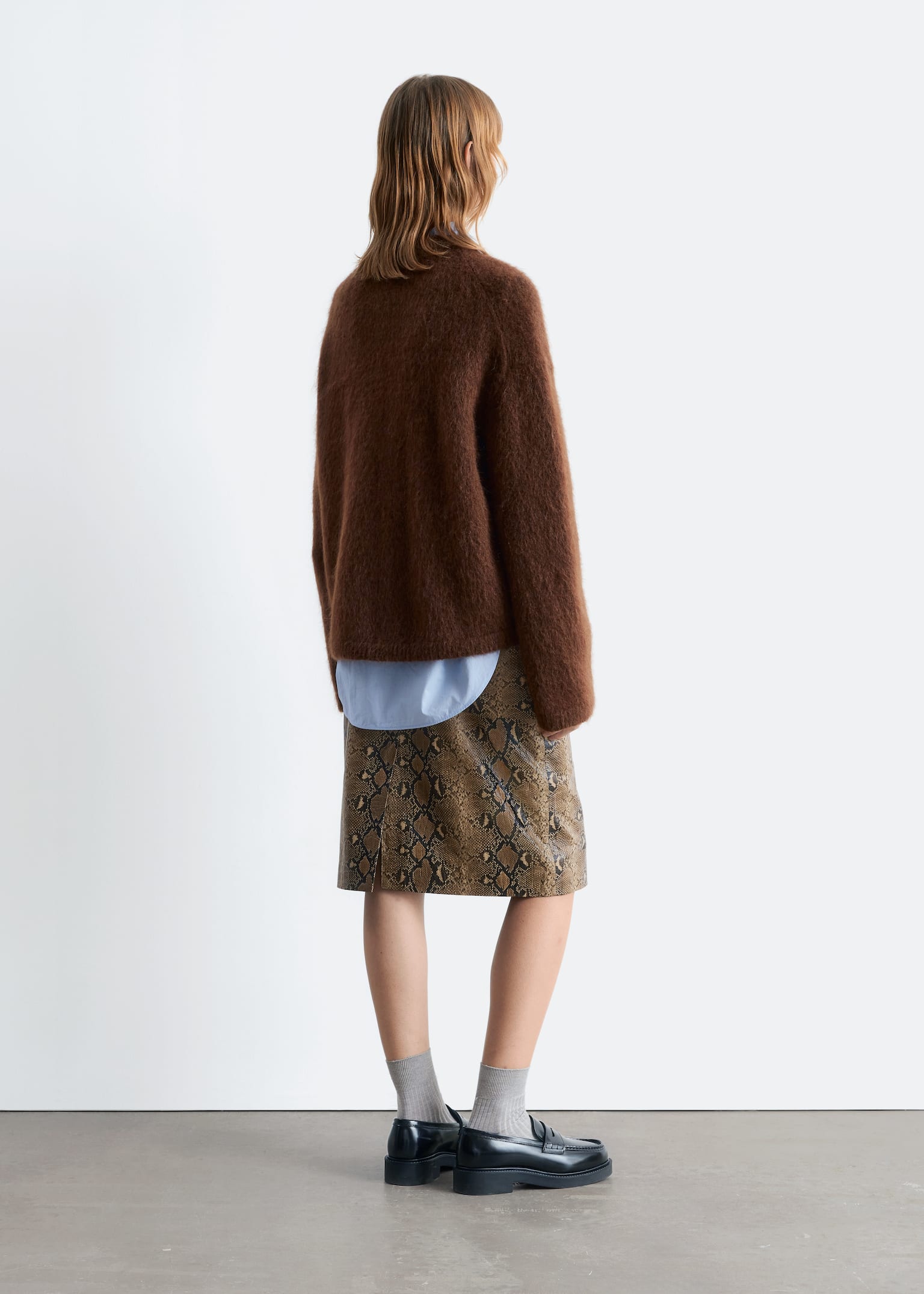 Trui van mohairmix - Donkerbruin/Donkerblauw/Lichtgroen/Donkerrood/Beige/Gevlekt grijs/bruin/Mint/Beige - 6
