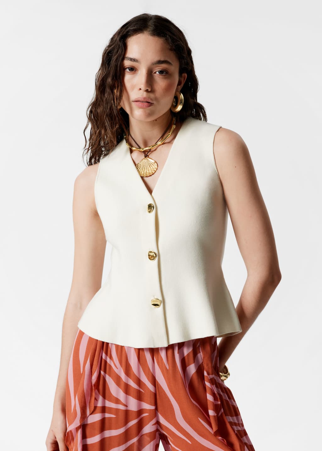 Image of Gilet à basque en maille