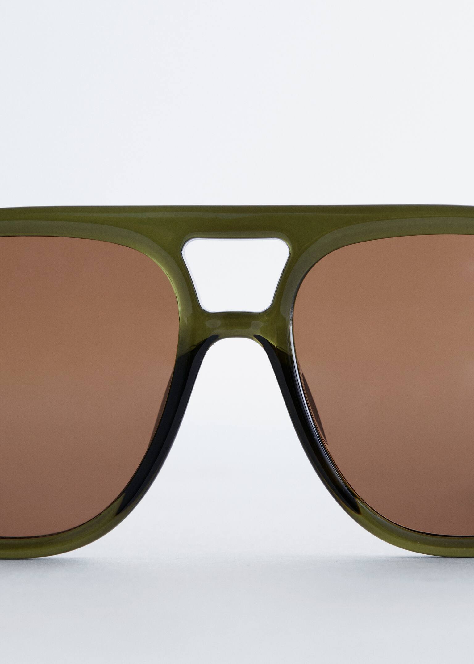 Sonnenbrille mit Pilotenrahmen - Grün/Braun/Braun/Blaulichtfilter-Glas/Dunkelbraunes Schildpatt/Gelb - 4
