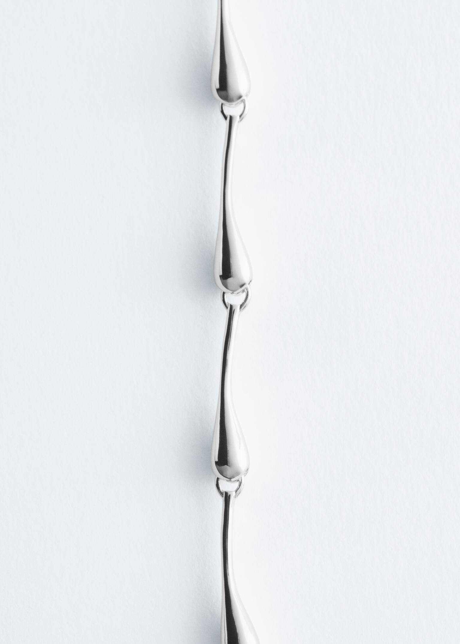 Teardrop Bead Necklace - כסוף/זהב - 3