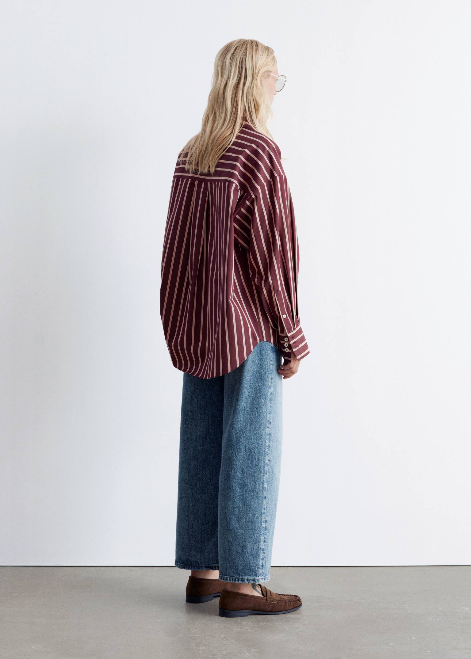 Chemise oversize - Rouge foncé/Rose/Rayures blanches/marron - 6