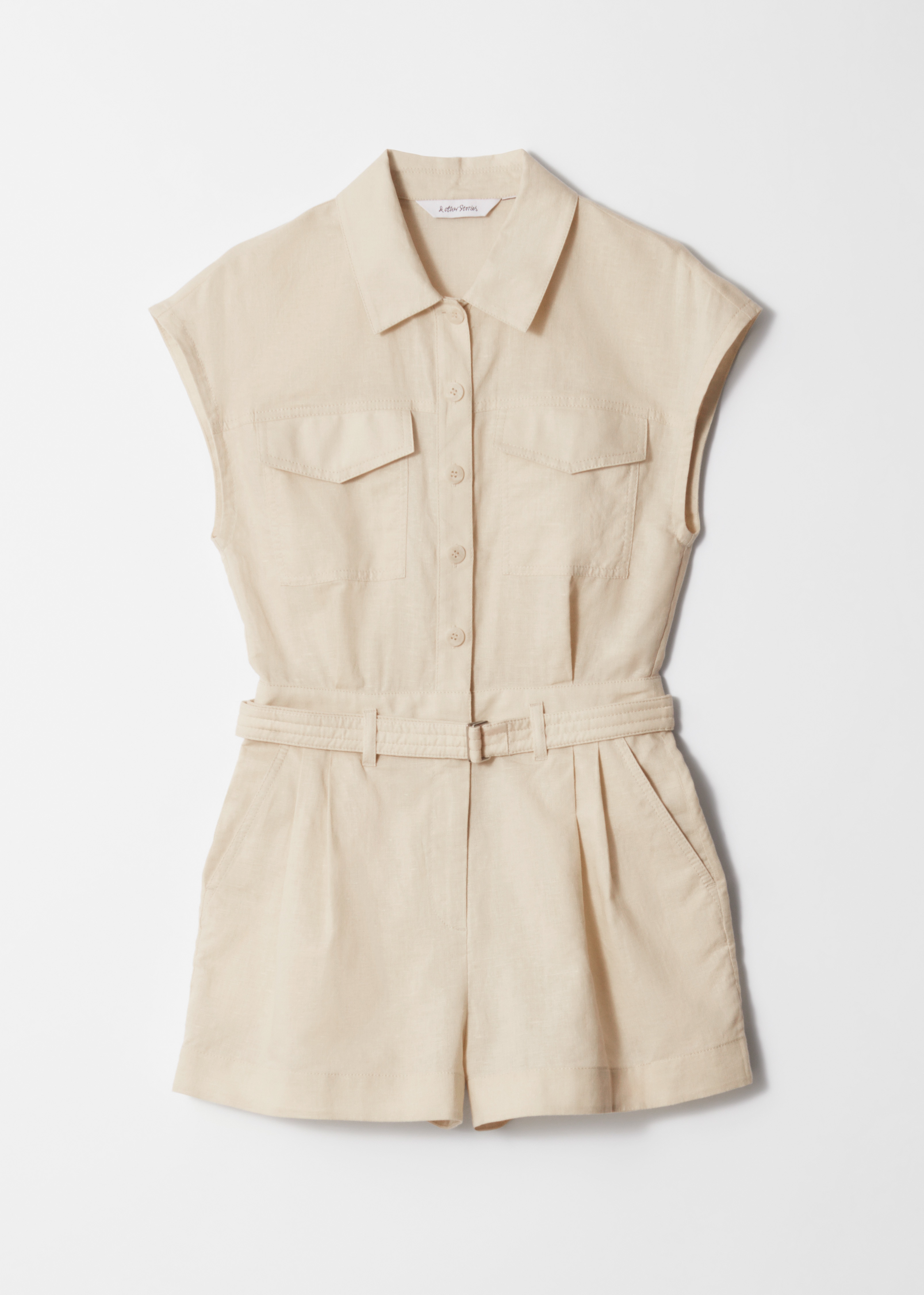 Utility-Playsuit - Beige/Ecru
