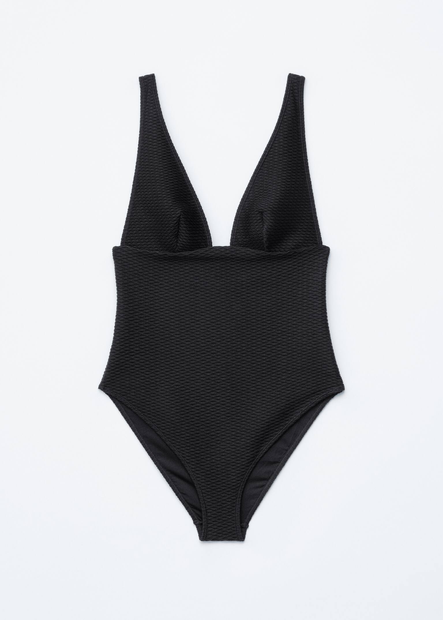 Текстуриран бански - Черен - 2