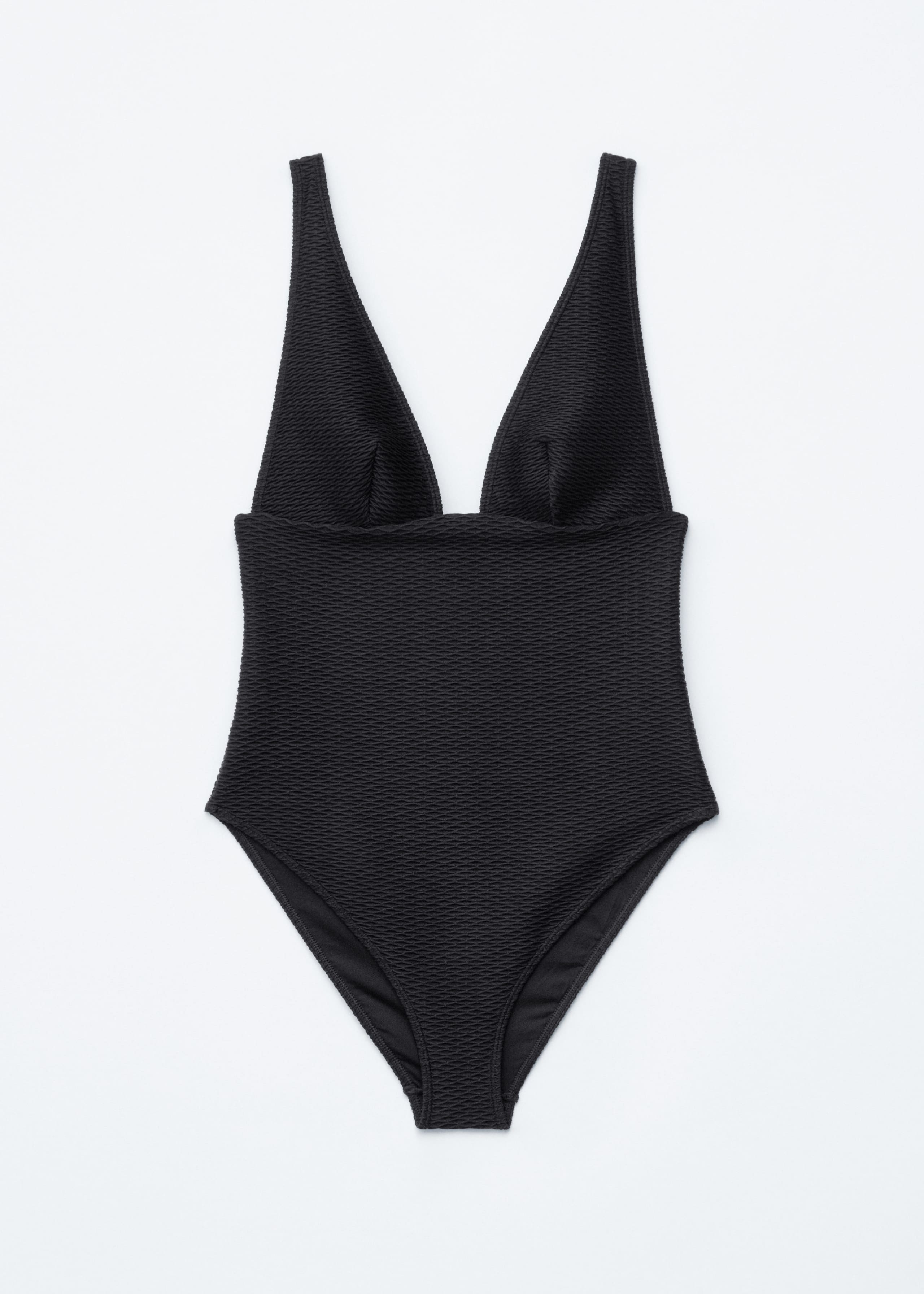 Teksturowany kostium kąpielowy – Czarny – Martwa natura
