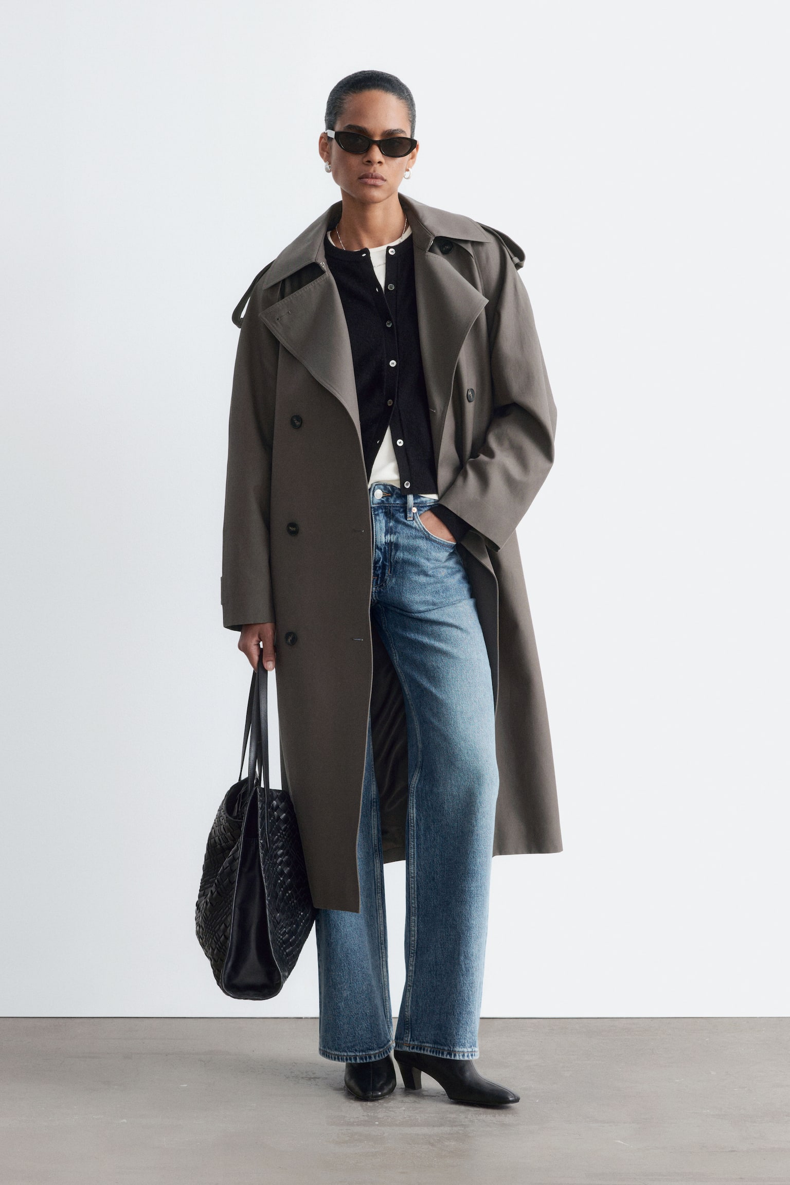 Relaxed Trench Coat - Dark Mole/Beige/Black - 1