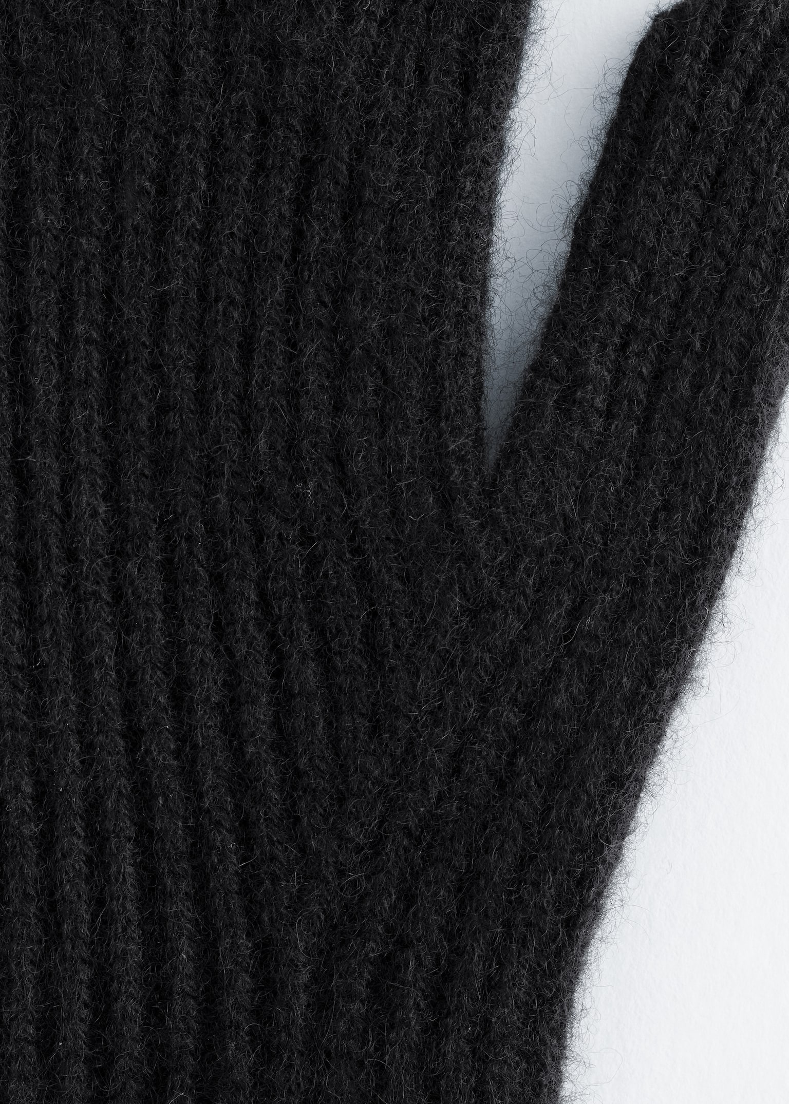 Ribbed Cashmere Gloves - Czarny/Ciemnobrązowy/Mole/Granatowy - 3