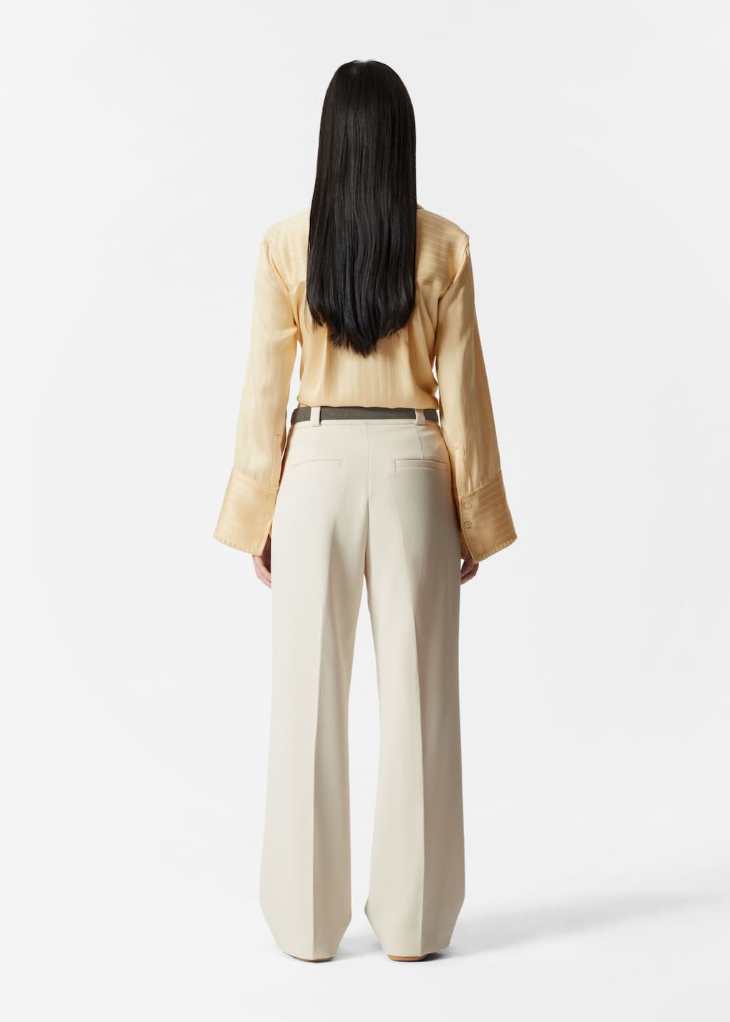 Image of Wide Press-Crease Trousers