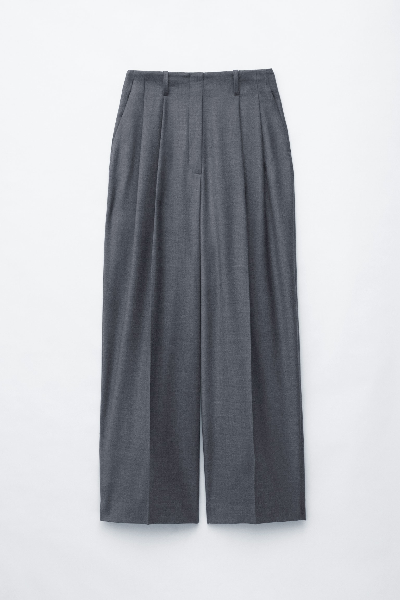 High-Waist Tailored Trousers - Grau