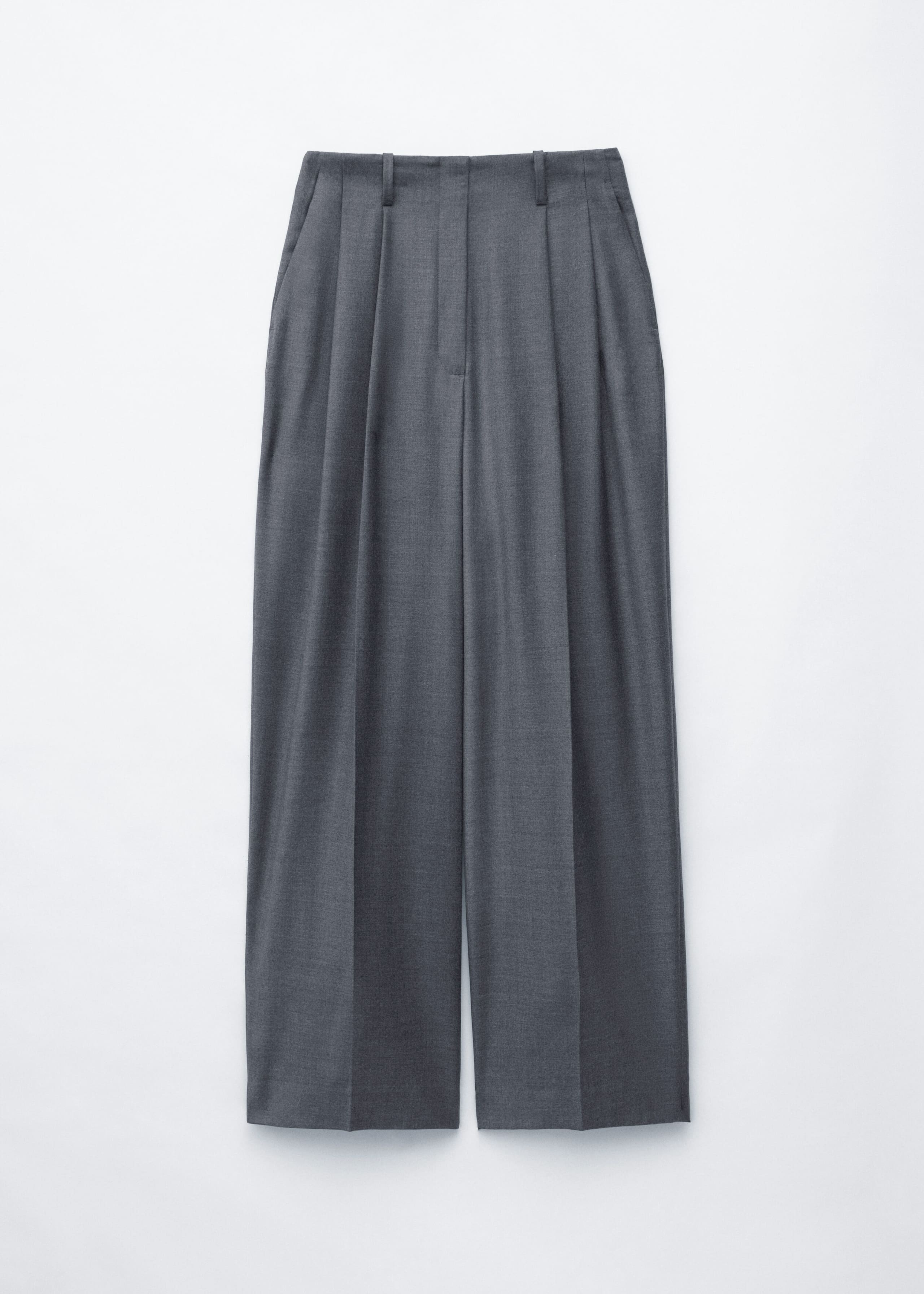 High-Waist Tailored Trousers - Grey - Still Life
