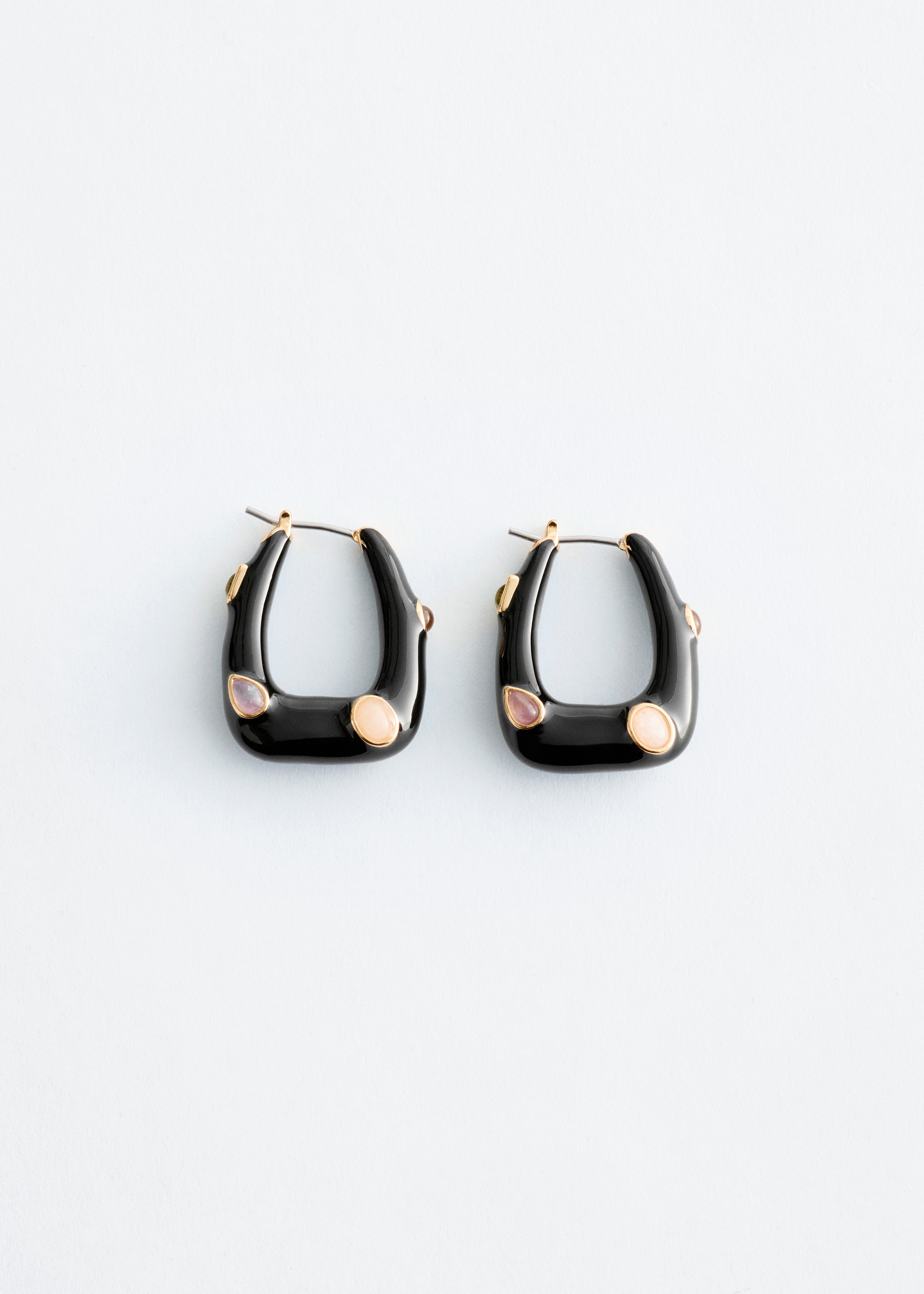 Hoop Earrings - Black/Multi Colour/Off White/Multi Colour