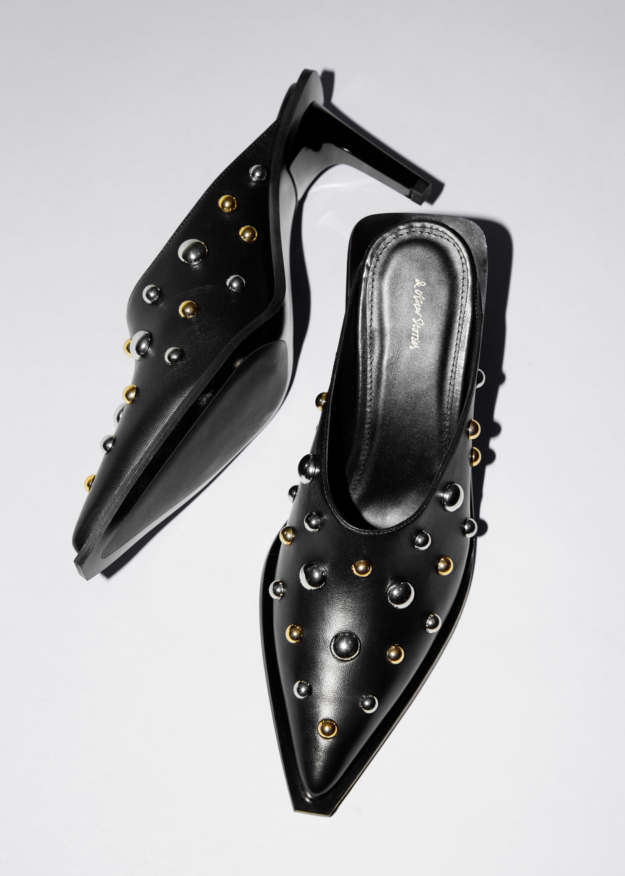 View larger image: Studded Leather Mules - Black - Ladies | H&M GB 2