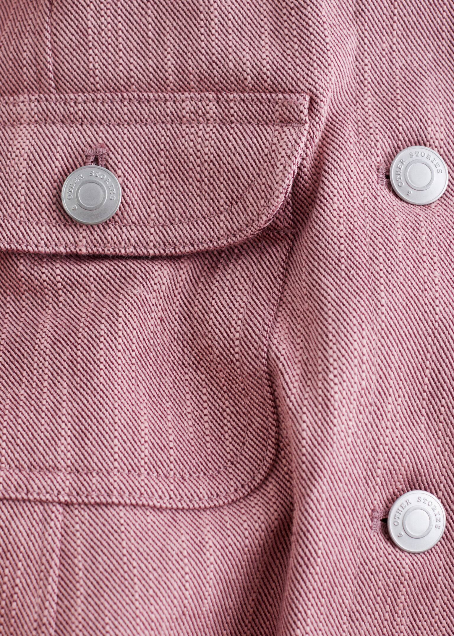 A-Linien-Jacke mit kontrastierendem Kragen - Hellrosa - 8