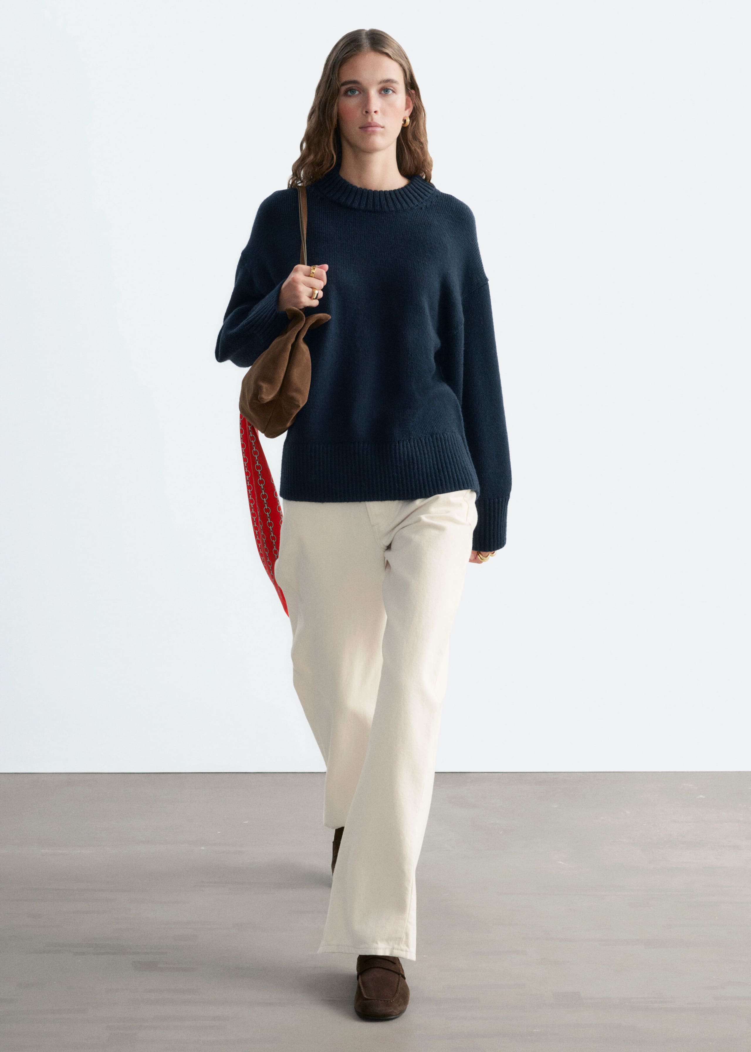 Oversized Wool Jumper - Pink - Lookbook