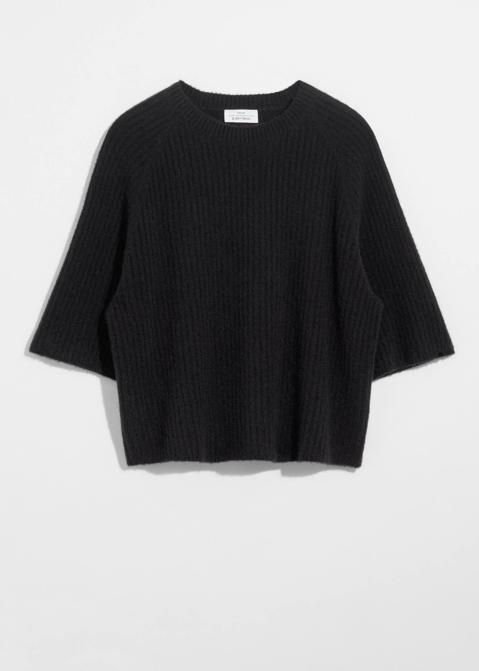 Alpaca-Blend Knitted Top - Black/Oatmeal/Mole/Burgundy/Grey/Red/Light Pink/Dusty Blue
