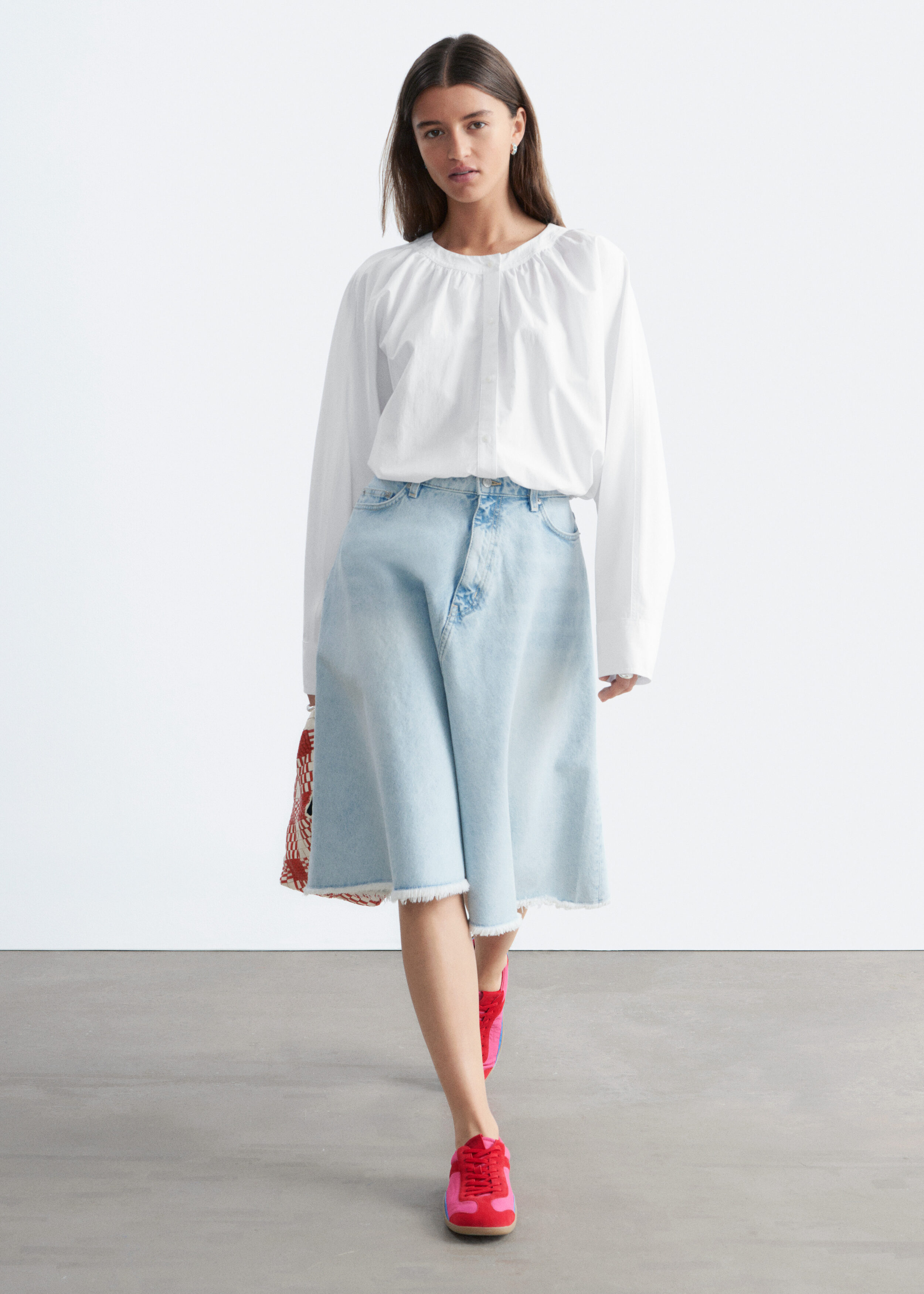 Gathered Cotton Blouse - White - Blouses - & Other Stories US